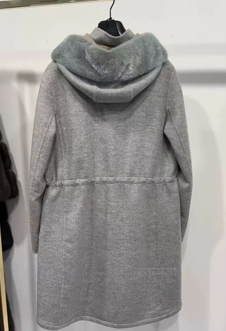Loro Piana Loro Piana Cashmere and Mink Fur Collar, Gray Size S / US 4 / IT 40 - 3 Thumbnail