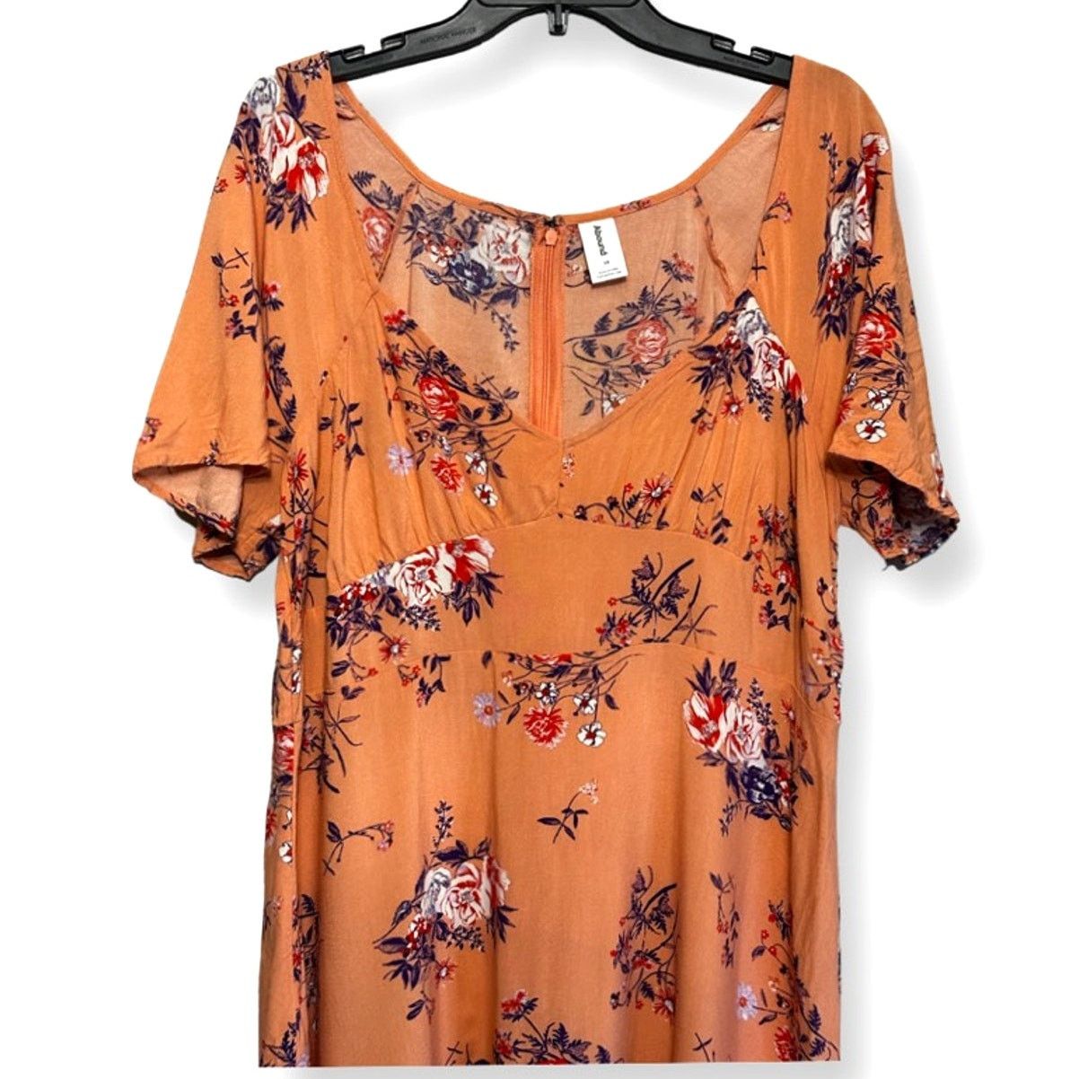 Other Abound Skater Dress Floral Zip Closure Short Sleeve Multi 2X Size XXL / US 16-18 / IT 52-54 - 3 Thumbnail