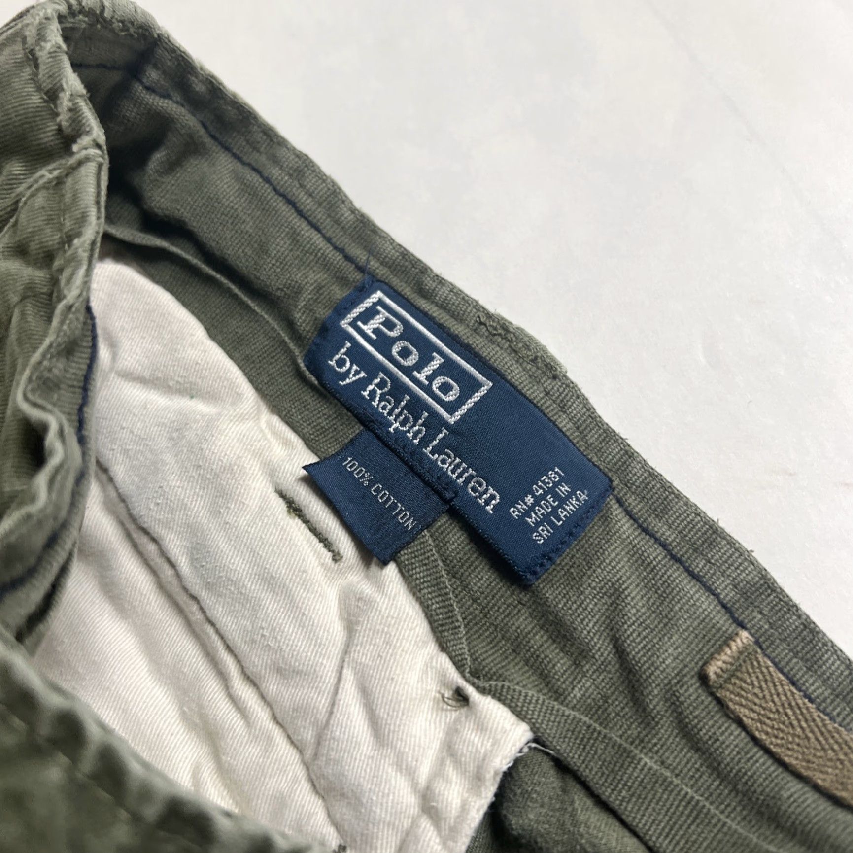 Polo Ralph Lauren VINTAGE Polo Ralph Lauren Mens Cargo Shorts Flat Front Army Green 40” Classic Pockets Button Zipper Cargo Classic Mens Size US L / EU 52-54 / 3 - 4 Thumbnail