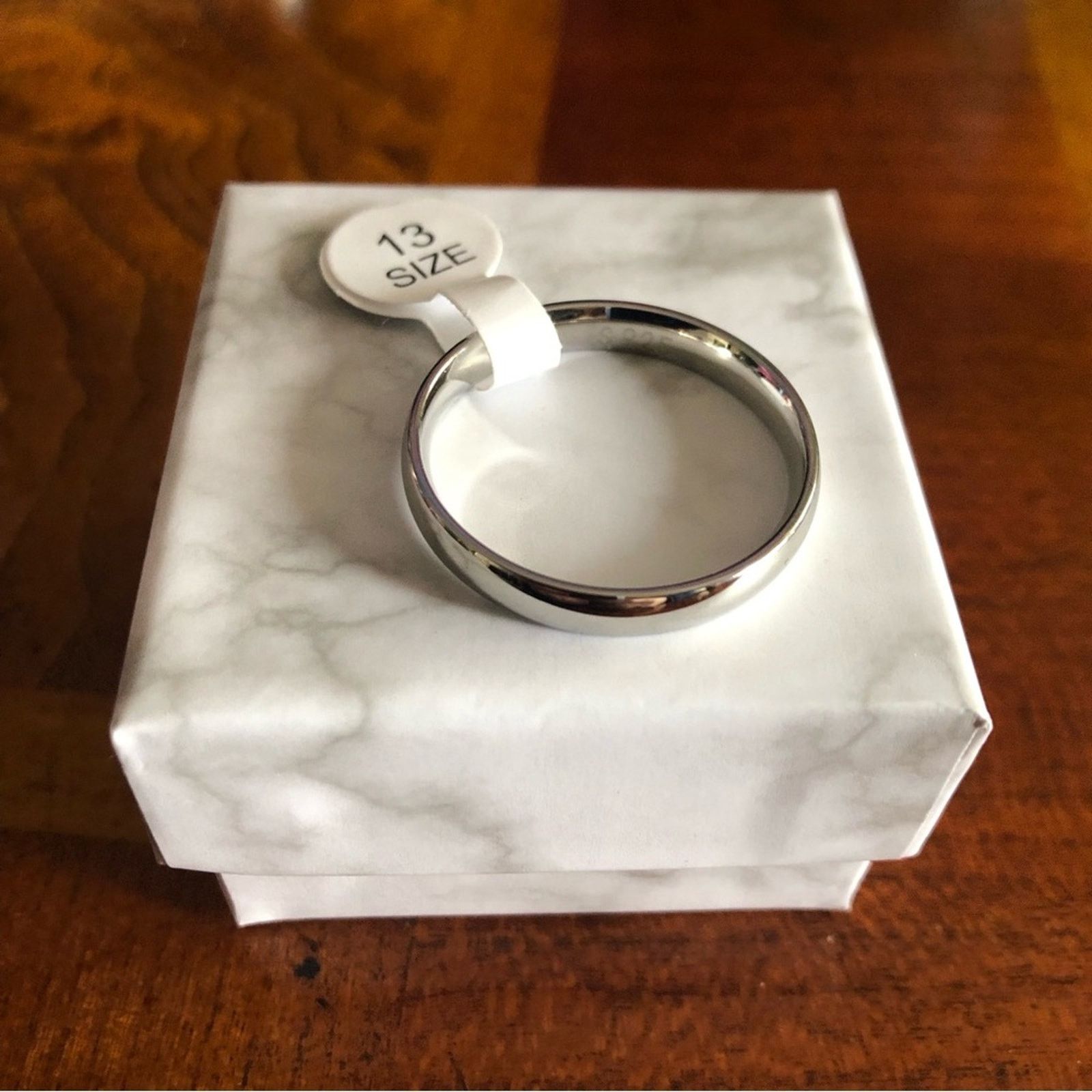 Jewelry Men’s solid 925 sterling silver 4mm classic dome band NWT 13 Size ONE SIZE - 1 Thumbnail