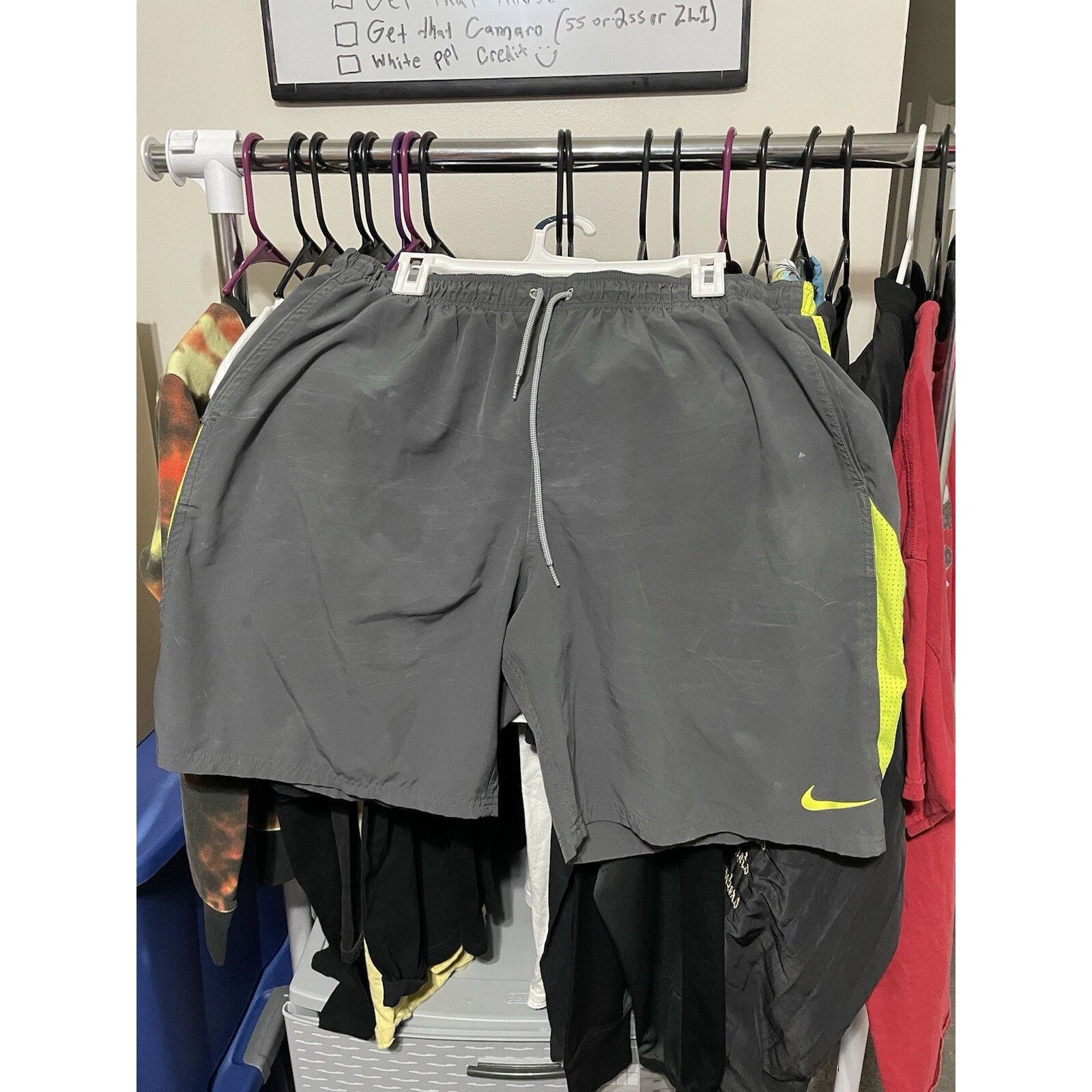 Nike Size 2XL- Nike Men’s Gray and Neon Yellow Swimming Shorts. Size US 43 - 1 Thumbnail