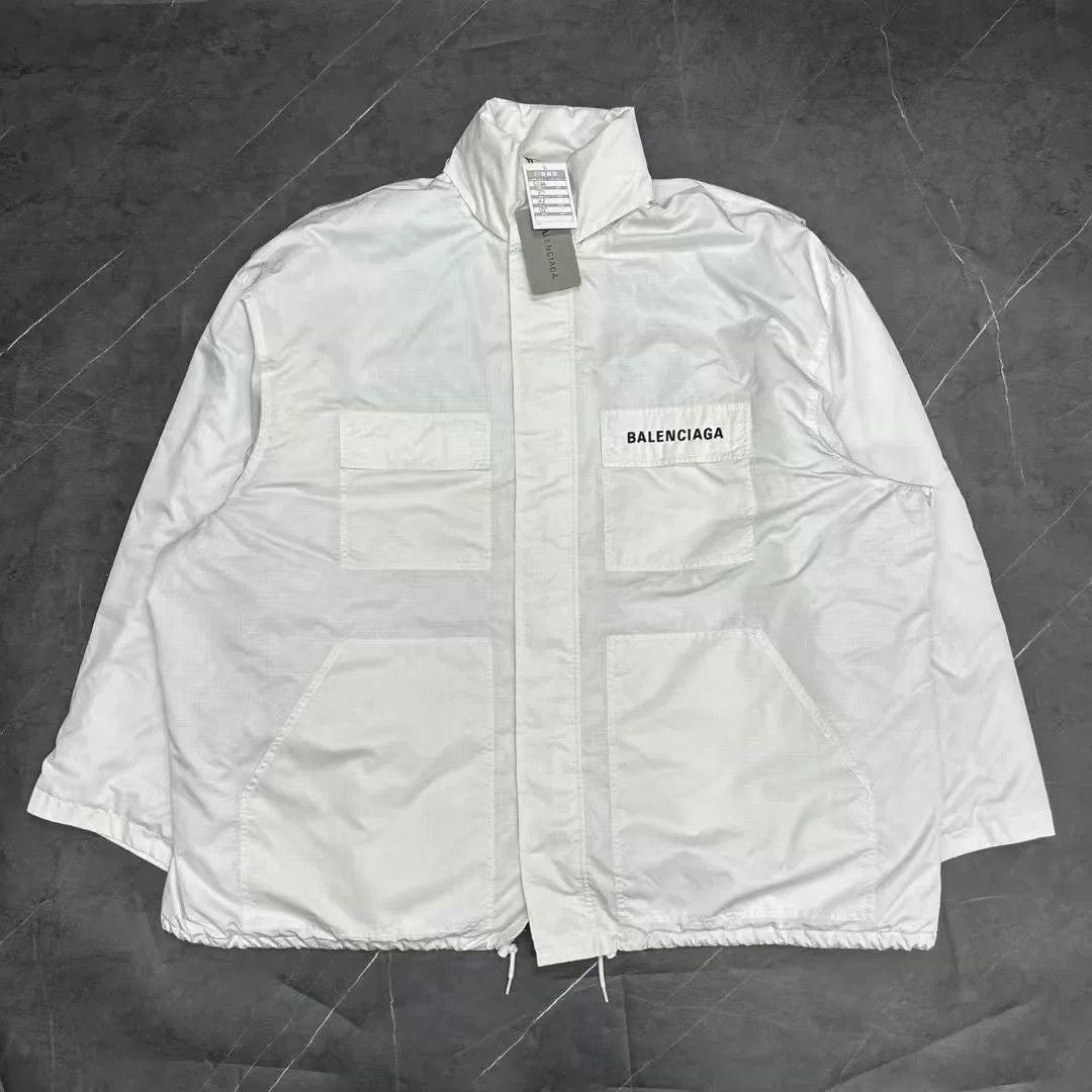 Balenciaga Balenciaga White Embroidered Logo Jacket Size US L / EU 52-54 / 3 - 1 Thumbnail
