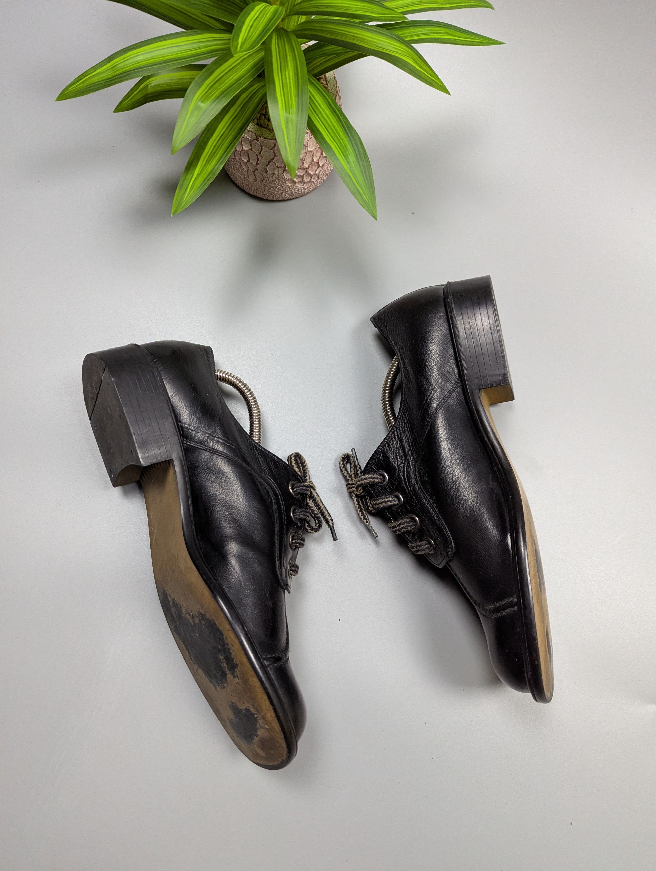 Vintage Vintage Gallus 70s 80s Black Leather Chunky Wide Toe Shoes Size US 9 / EU 42 - 11 Thumbnail