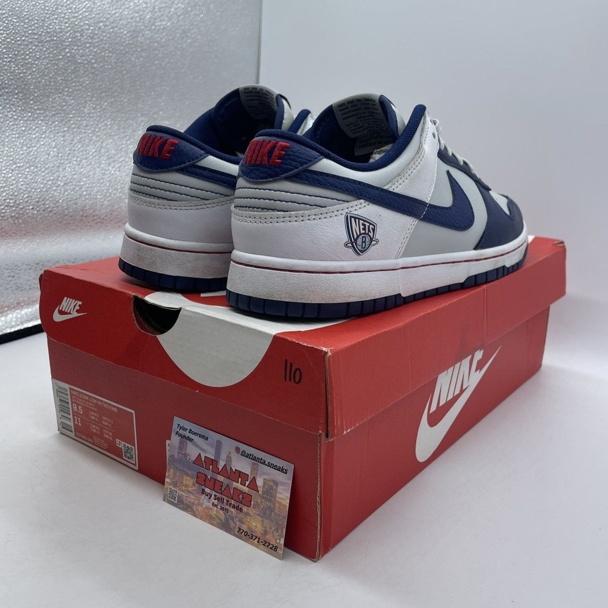 Nike NBA x dunk low 75th anniversary nets Size US 9.5 / EU 42-43 - 5 Thumbnail