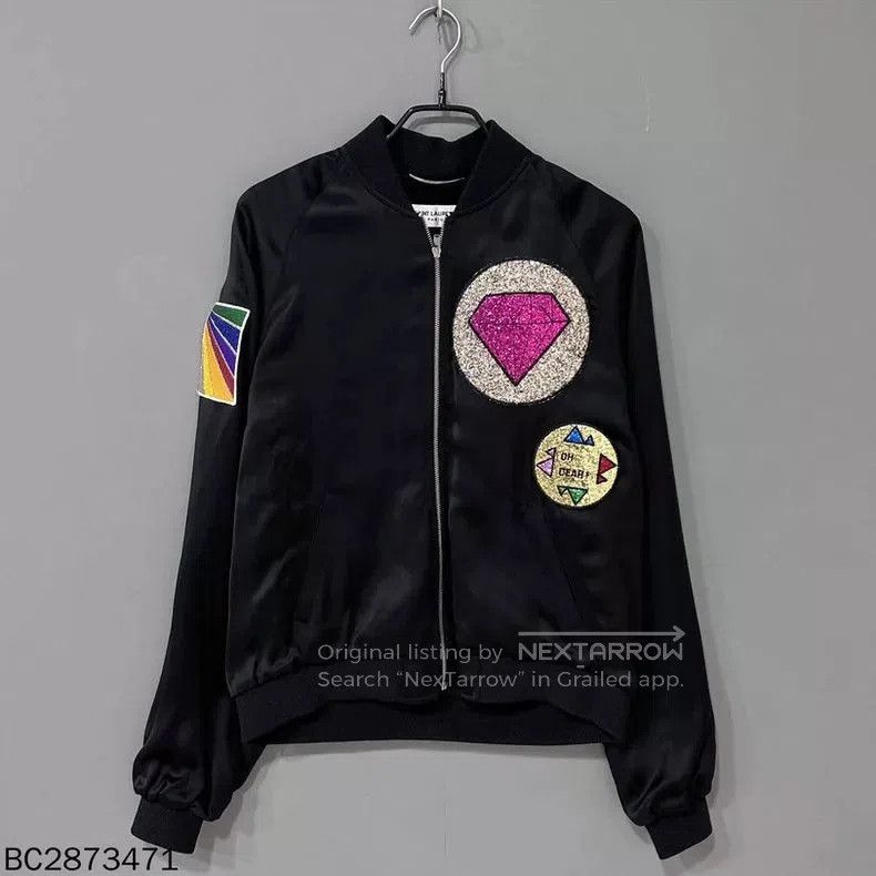 Saint Laurent Paris glitter diamond bomber jacket by saint laurent. Size US L / EU 52-54 / 3 - 1 Thumbnail
