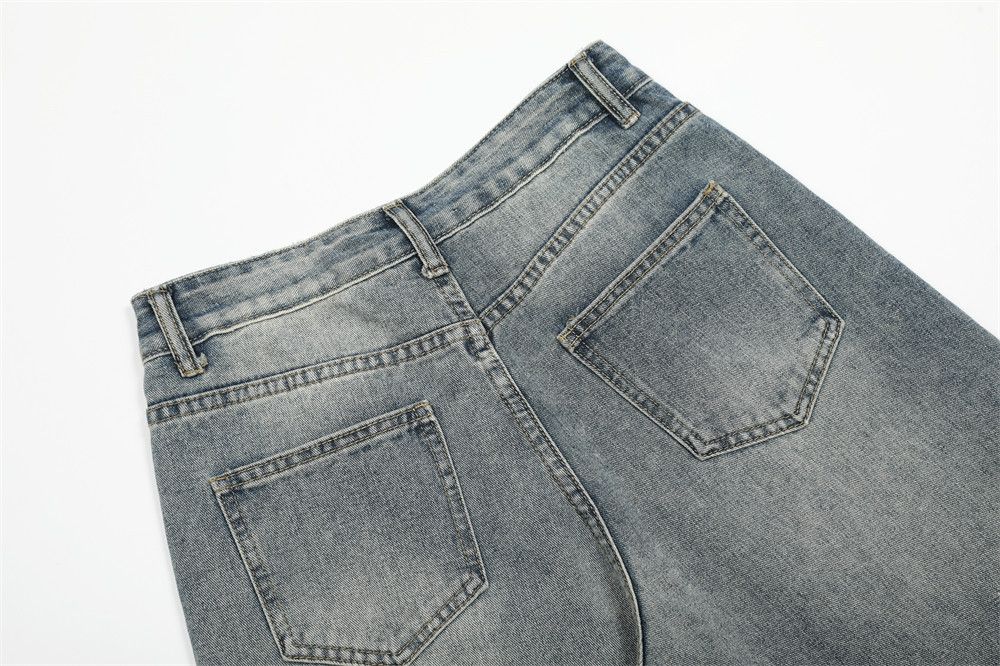 Japanese Brand × Jean Men's street washed loose wide-leg ripped scimitar jeans Size US 32 / EU 48 - 6 Thumbnail