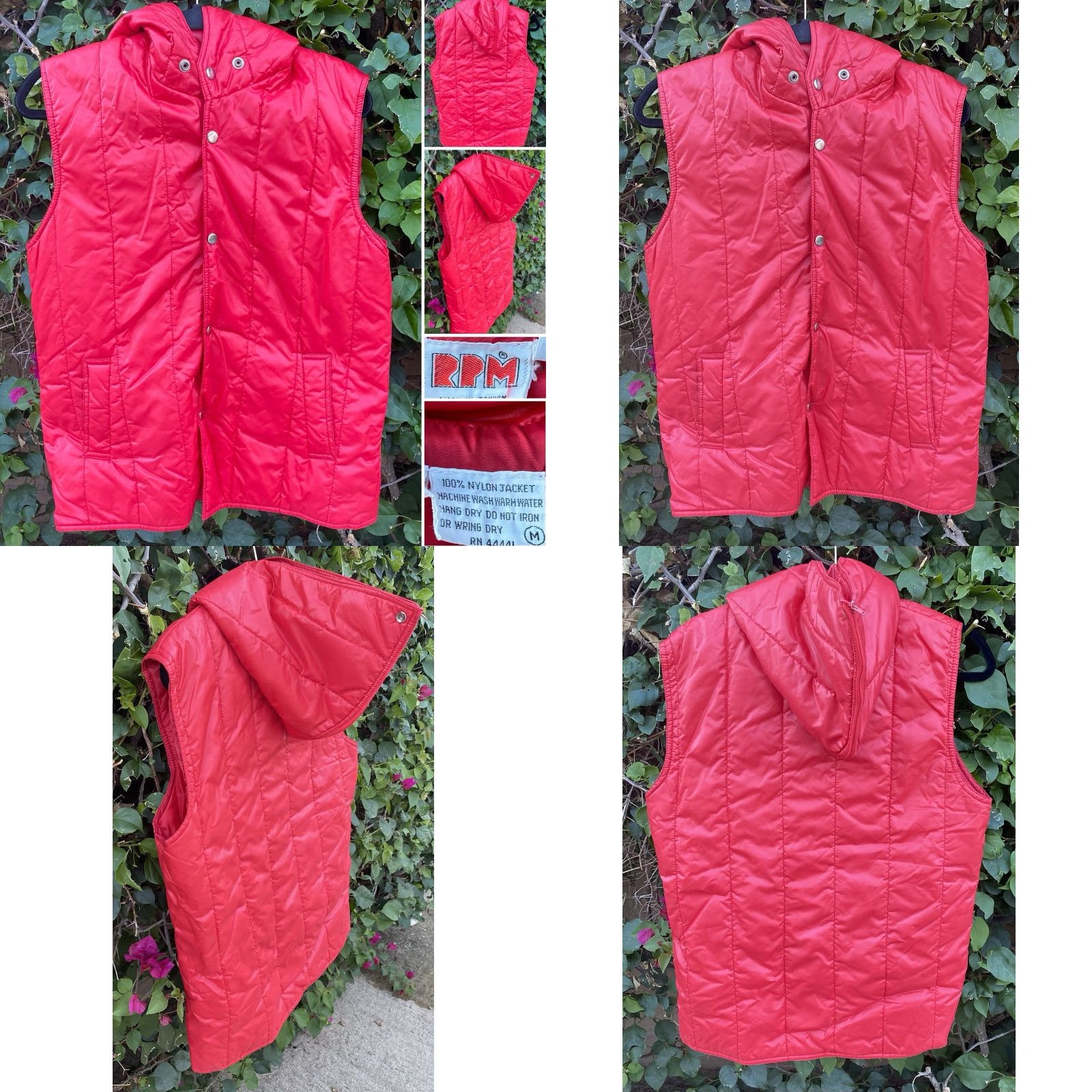 Vintage VINTAGE RPM Vest Puffer Quilted Hooded Red M Men 80s Taiwan ROC Vintage Outdoor Coat Style: Puffer Jacket Decade: 80s Size US M / EU 48-50 / 2 - 9 Thumbnail