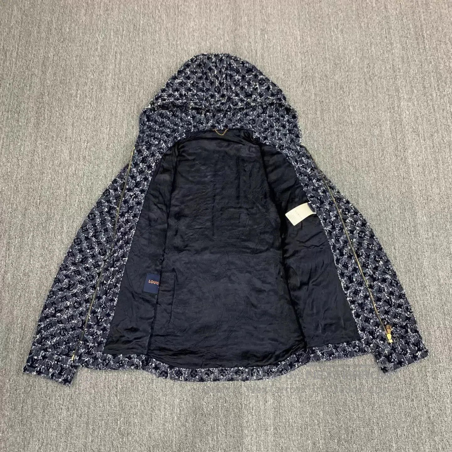 Louis Vuitton Blue Patterned Hoodie with Drawstring - Size M. Size US M / EU 48-50 / 2 - 8 Thumbnail