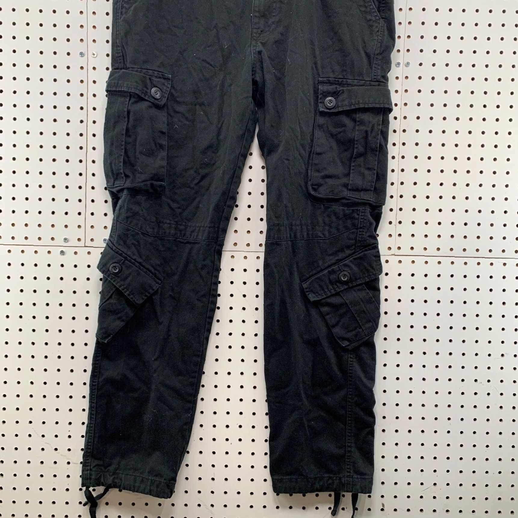 Vintage VINTAGE Matchstick Cargo Pants Black Mens Utility Pocket Size 38x31 Skateboard Size US 38 / EU 54 - 4 Thumbnail