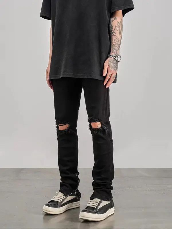 Japanese Brand VIBE Classic ripped zipper high street style jeans Size US 35 - 4 Thumbnail