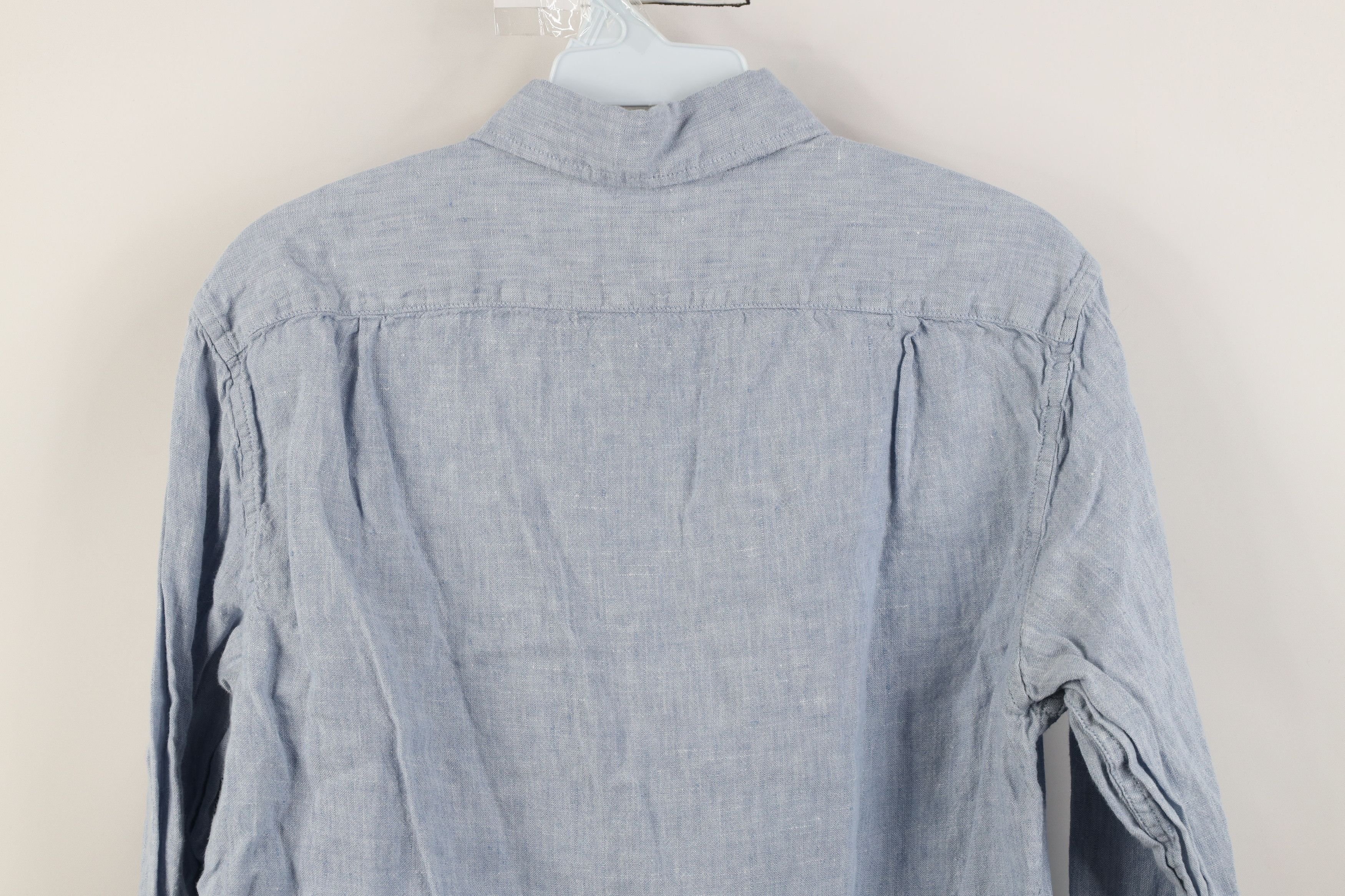 J.Crew J Crew Fit Linen Blend Knit Collared Button Down Shirt Blue Size US S / EU 44-46 / 1 - 10 Thumbnail