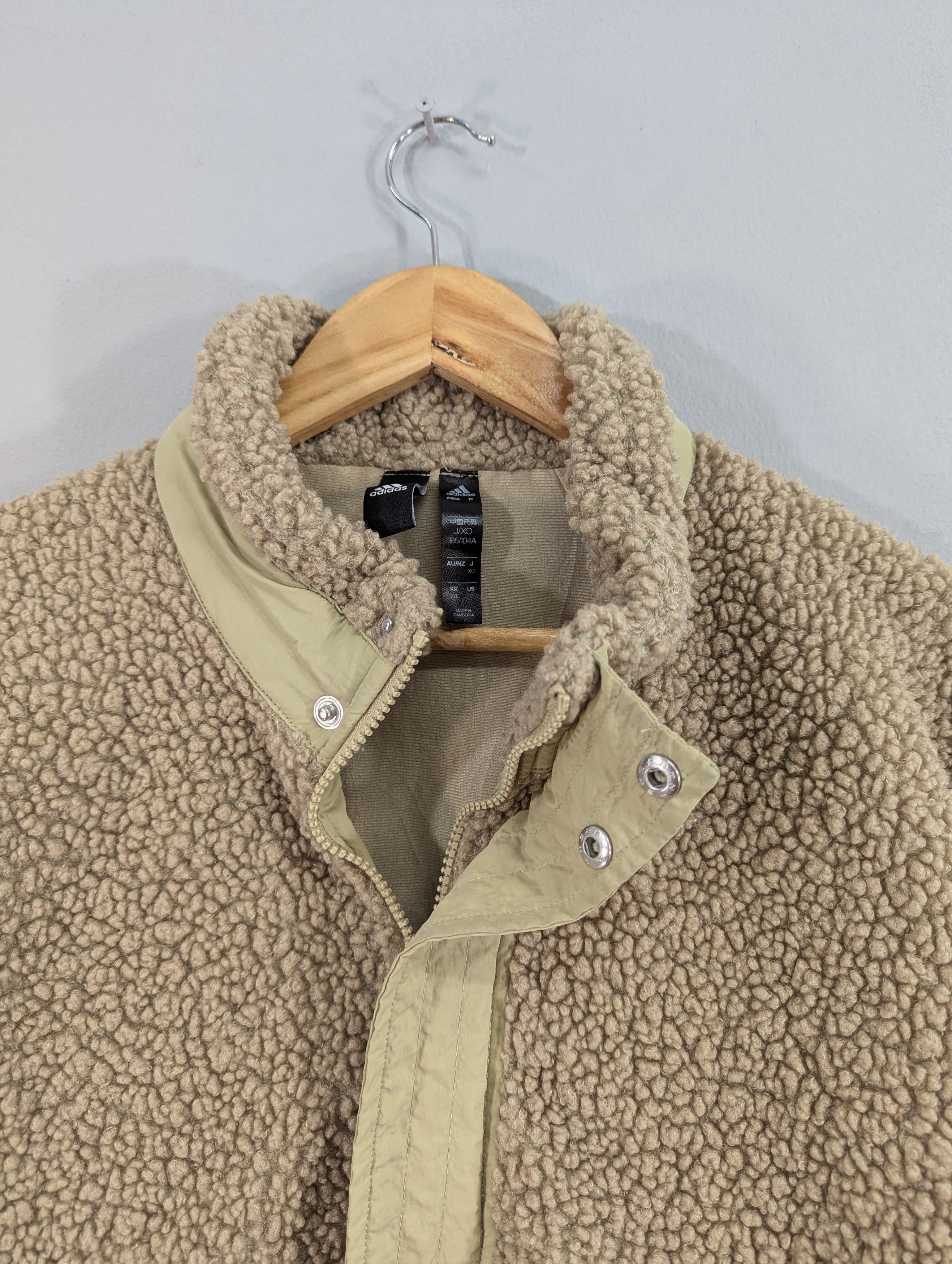 Adidas Adidas Three Stripes Boa Sherpa Fleece Jacket Size US XXL / EU 58 / 5 - 5 Thumbnail
