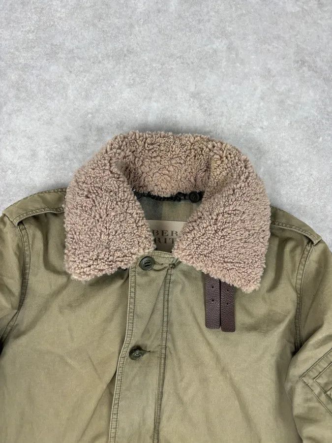 Burberry Burberry Khaki Olive Cargo Shearling Collar Bomber Jacket Size US S / EU 44-46 / 1 - 6 Thumbnail