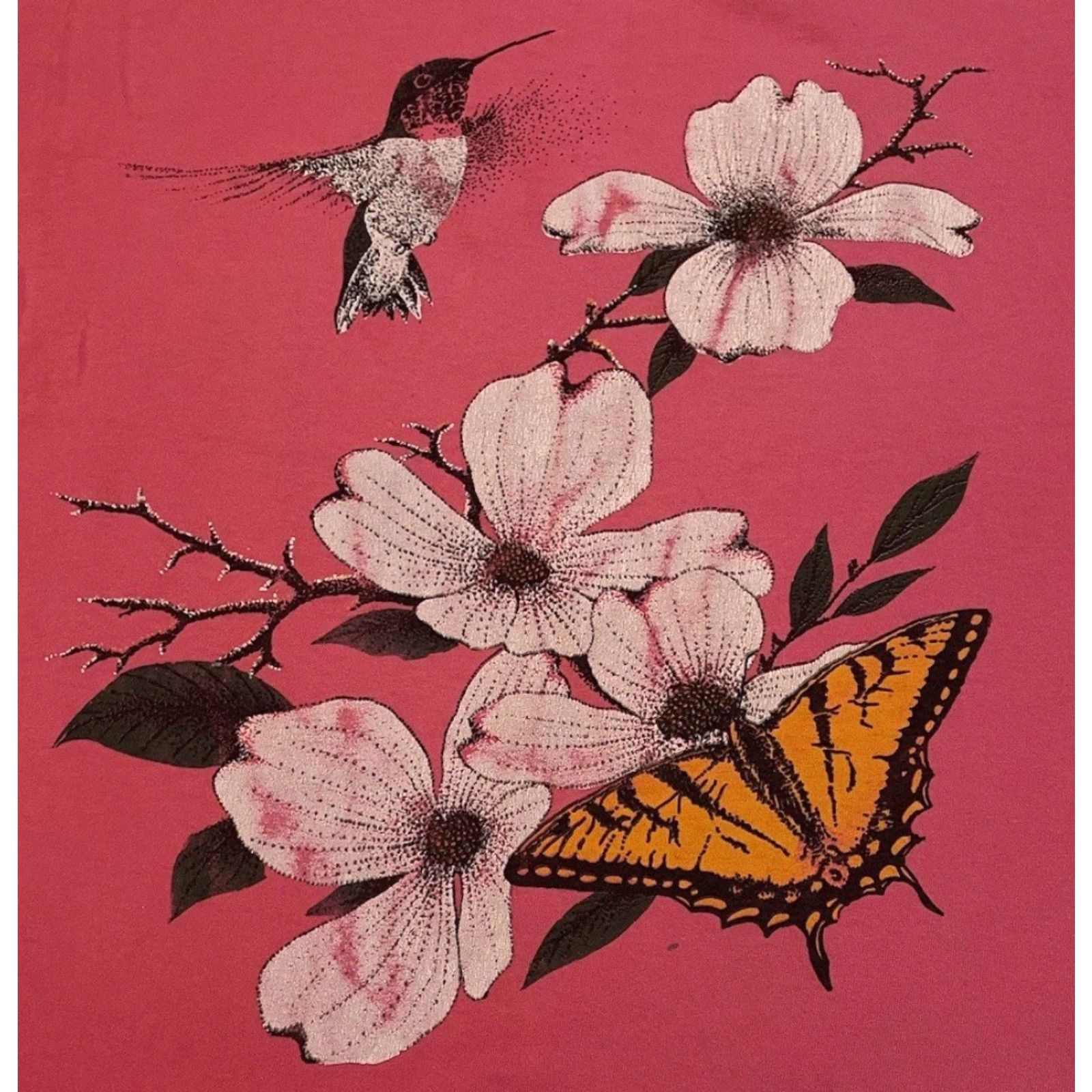 Vintage Vtg 90s Butterfly Flower Faded Shirt S Animal Art Nature Bird Skate Grunge 80s Size US S / EU 44-46 / 1 - 2 Thumbnail