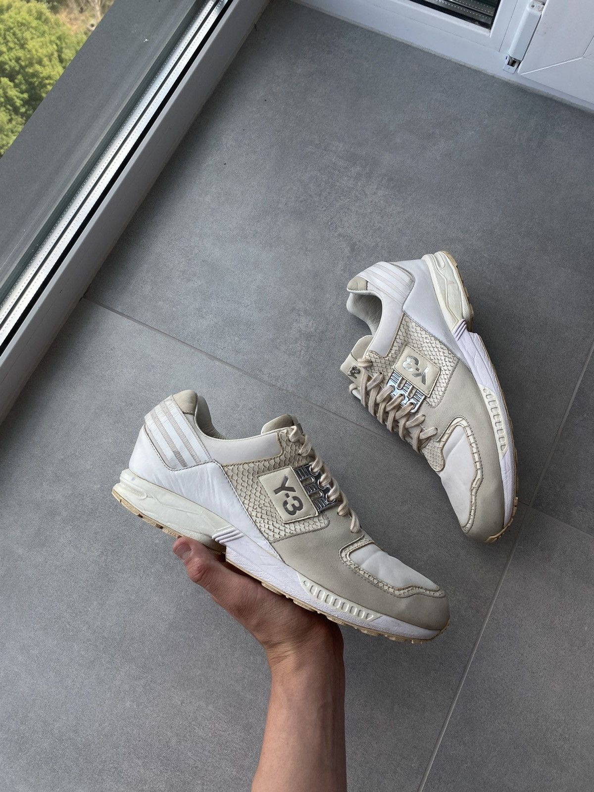 Vintage Y-3 X Adidas Zx Low Shoes Yohji Yamamoto Leather Boo in White, Men's (Size 10)
