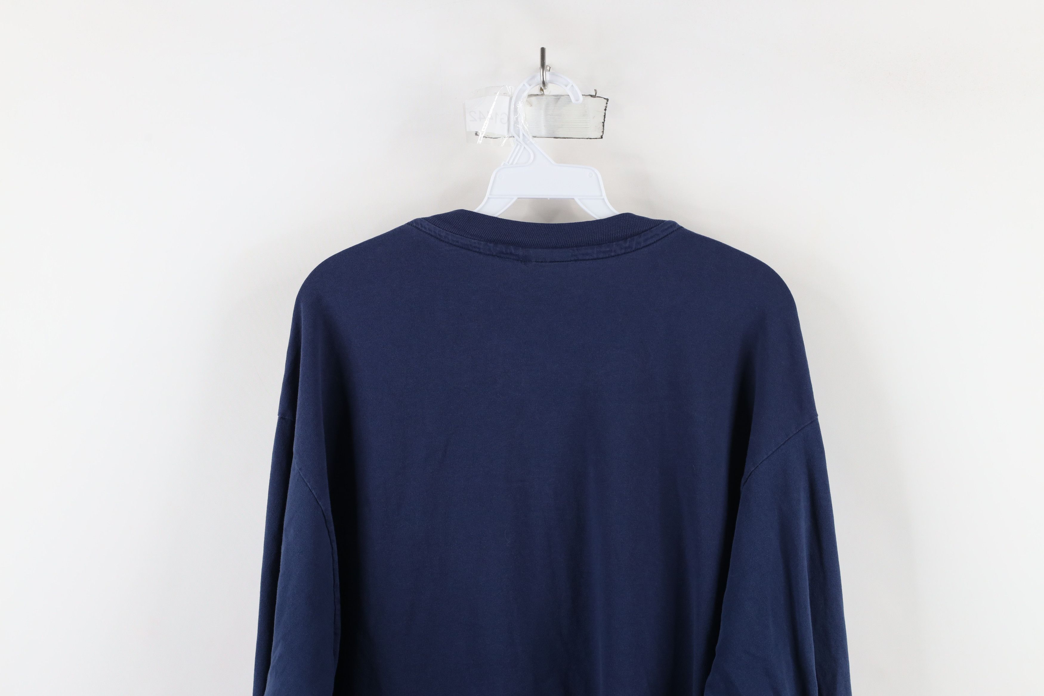 Hanes × Vintage Vintage 90s Hanes Beefy Cotton Long Sleeve T-Shirt Blue Size US XL / EU 56 / 4 - 12 Thumbnail