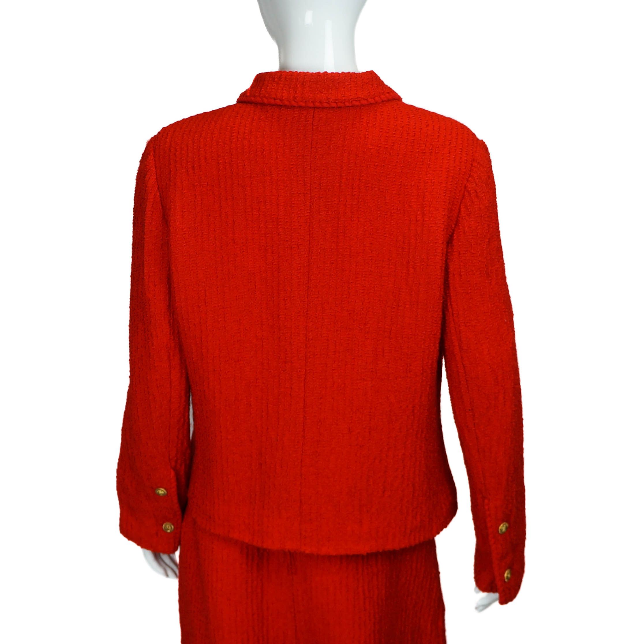 Chanel CHANEL Boutique 1978-1985 Red Tweed Jacket Suit Vintage Size M / US 6-8 / IT 42-44 - 4 Thumbnail