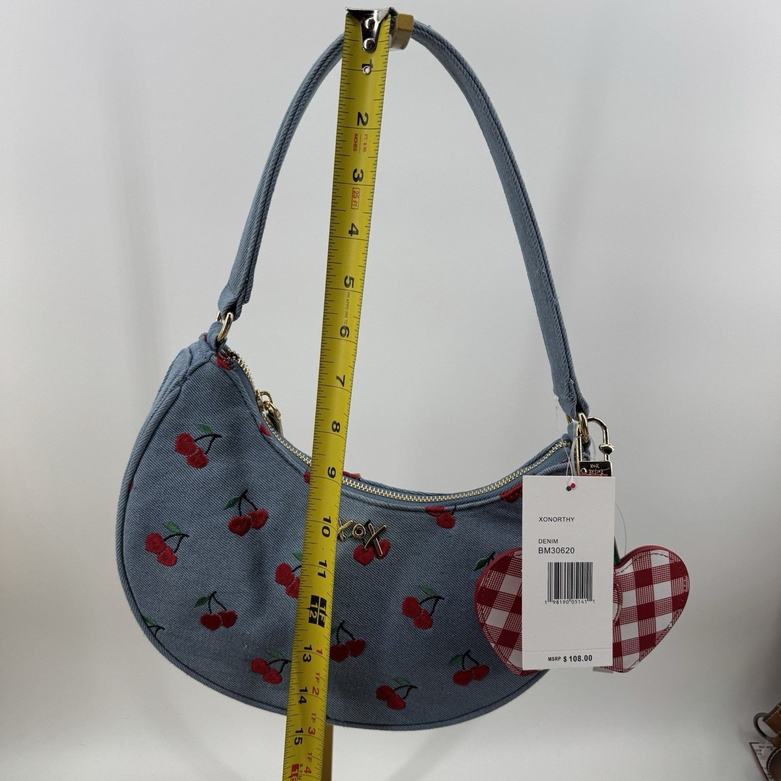 Betsey Johnson Betsey Johnson Denim Cherry Gingham Crossbody NWT Size ONE SIZE - 9 Thumbnail