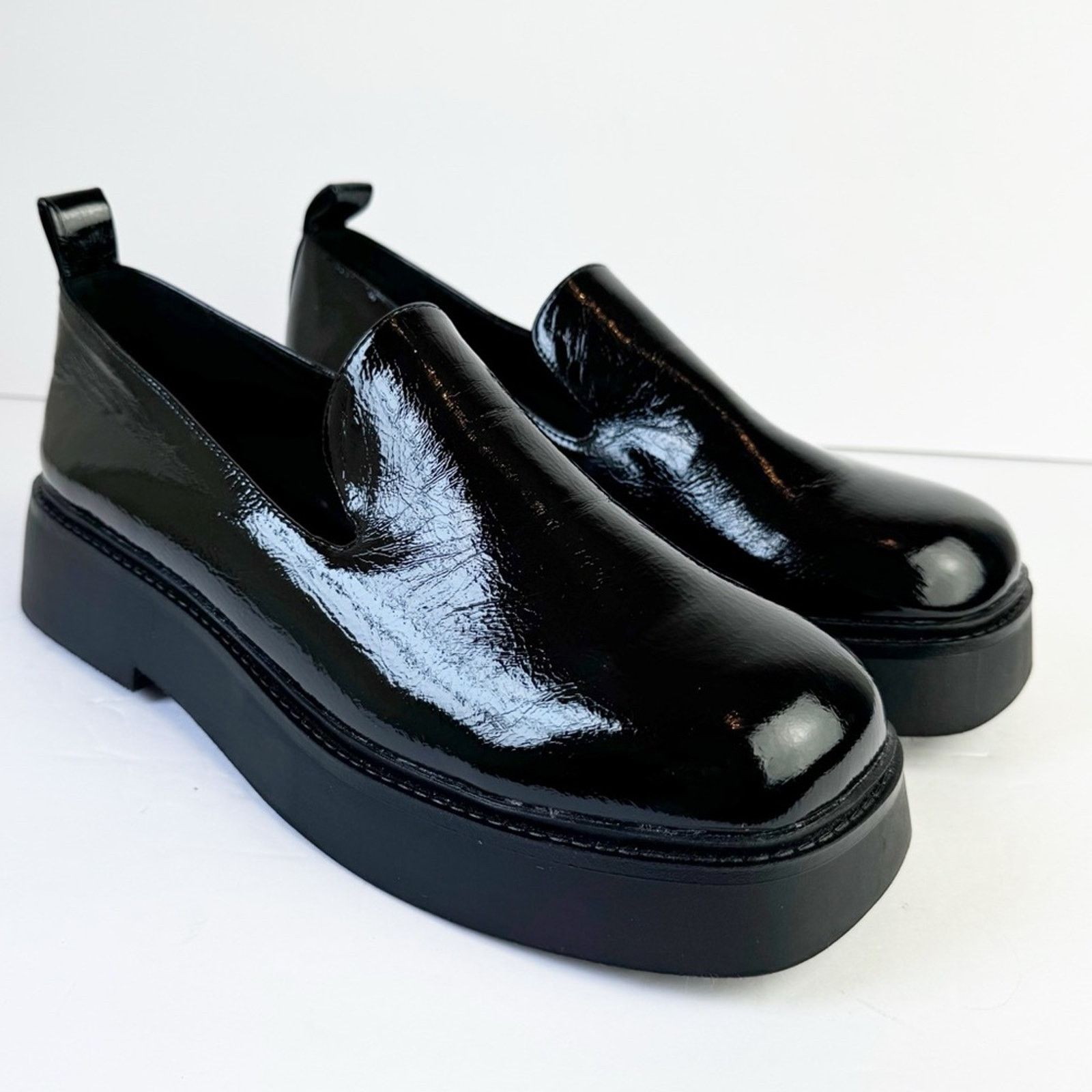 Asos ASOS Design Mutton Black Patent Slipper Flat Shoe Women’s 9 Size US 9 / IT 39 - 1 Thumbnail