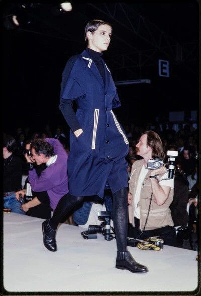Yohji Yamamoto YOHJI YAMAMOTO 1989FW Navy Waist-Cinched Wool Dress Size S / US 4 / IT 40 - 9 Thumbnail