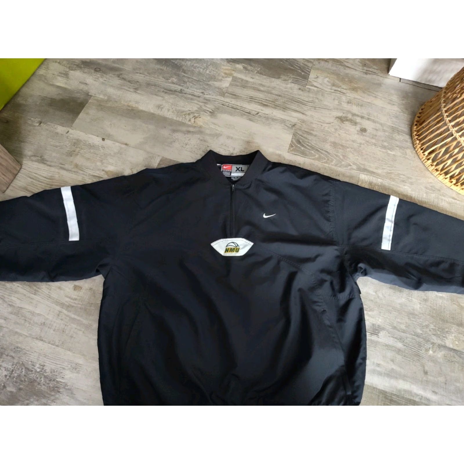 Nike VINTAGE Nike Team NMU Wildcats Black 1/4 Zip Pullover Windbreaker Jacket XL Mens Size US XL / EU 56 / 4 - 6 Thumbnail