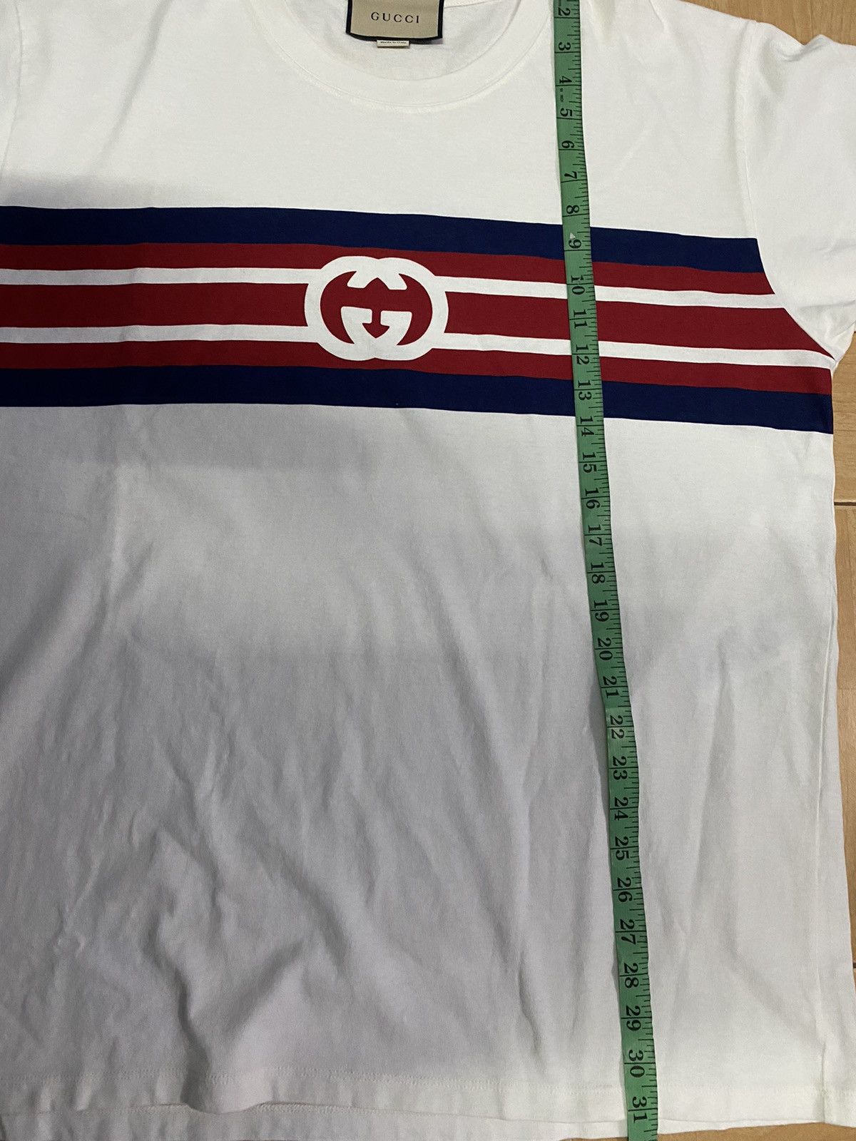 Gucci Gucci interlocking G stripe white T-shirt Size US L / EU 52-54 / 3 - 3 Thumbnail