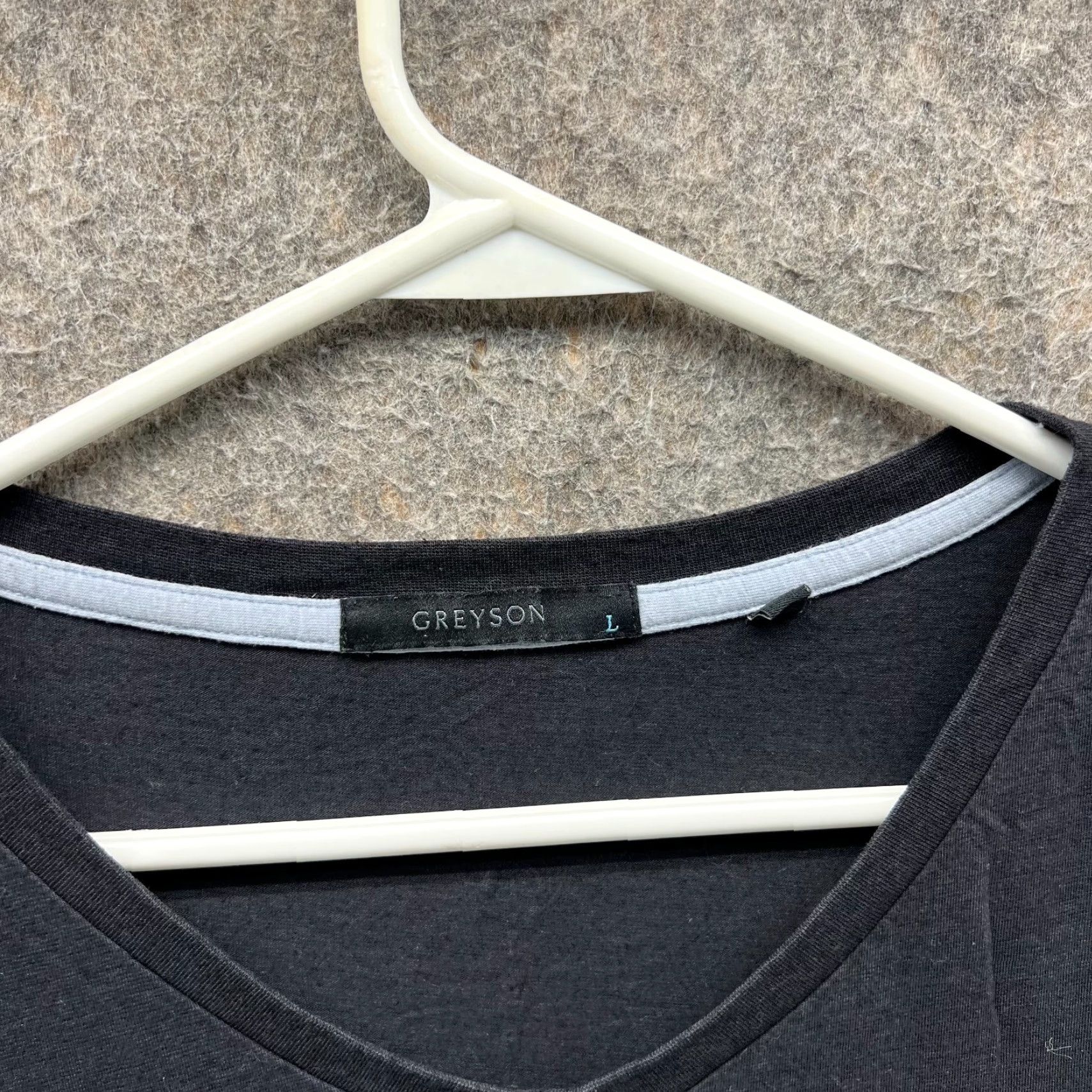 Vintage Greyson Shirt Men Large Black V-Neck T-Shirt Pima Cotton Logo Size US L / EU 52-54 / 3 - 3 Thumbnail