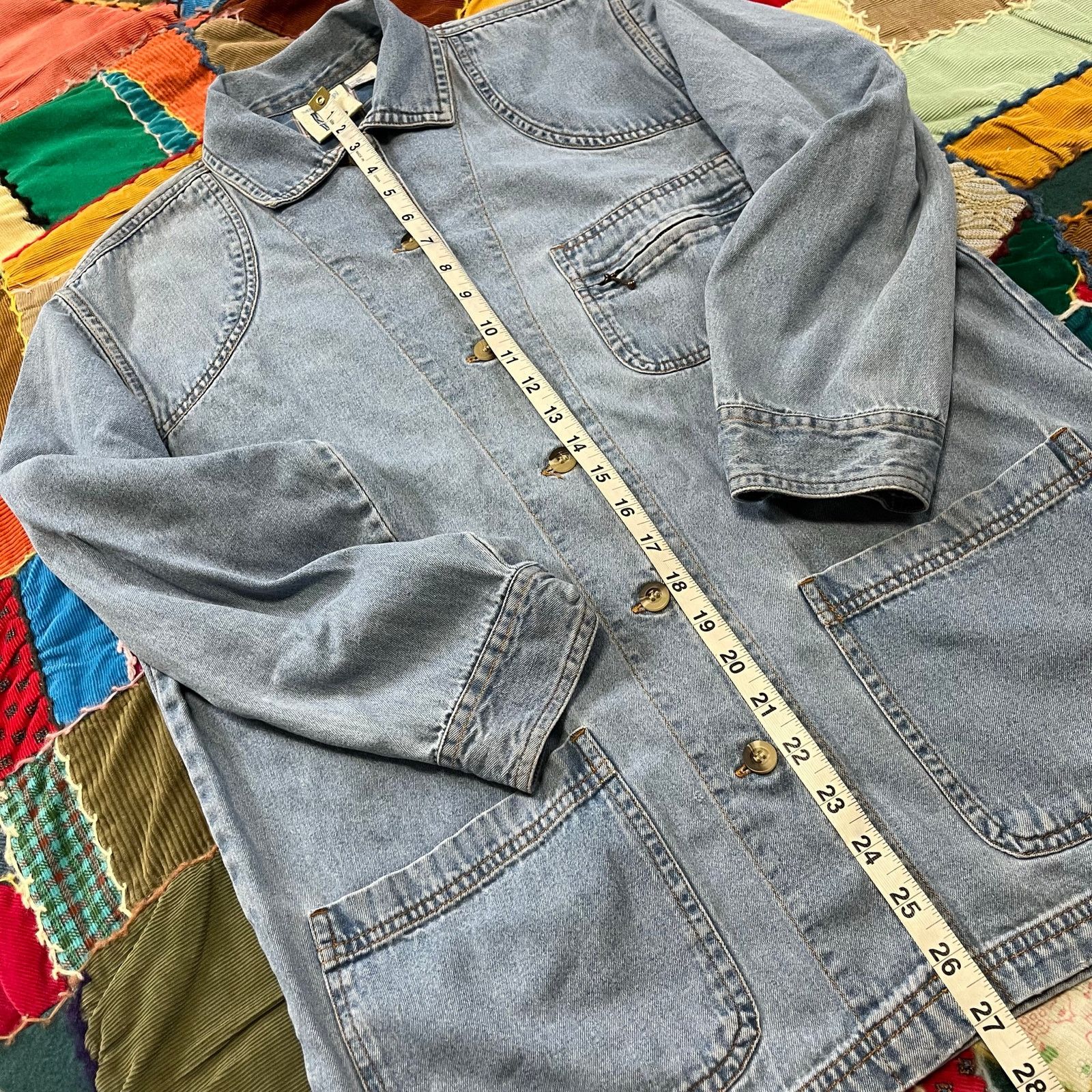 Other Vintage River Blues Plaid Lined Lighter Washed Denim Button Size US M / EU 48-50 / 2 - 4 Thumbnail