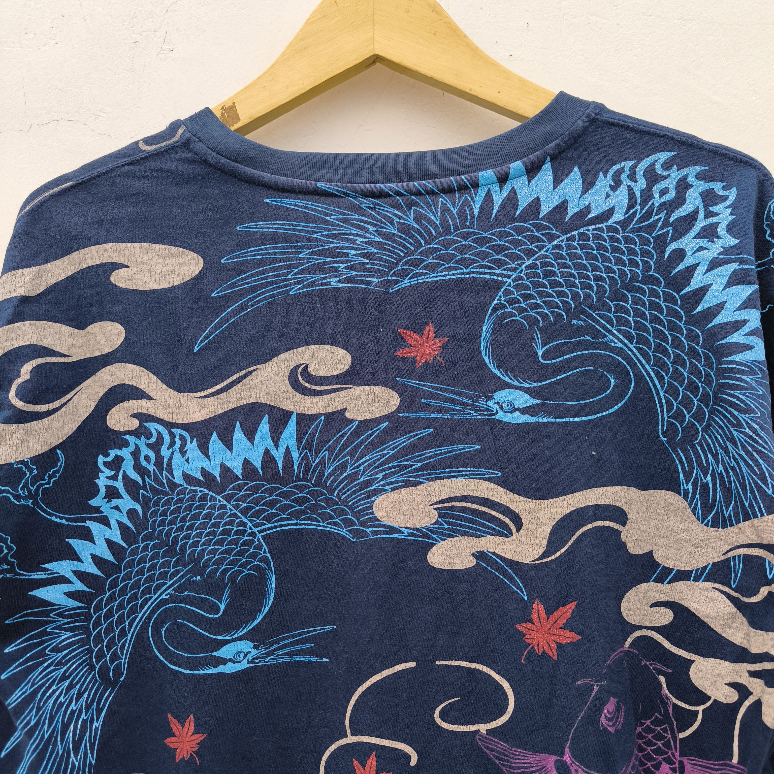 Japanese Brand Vtg japanese long slevee Sukajan koi & stork desaign Size US S / EU 44-46 / 1 - 7 Thumbnail