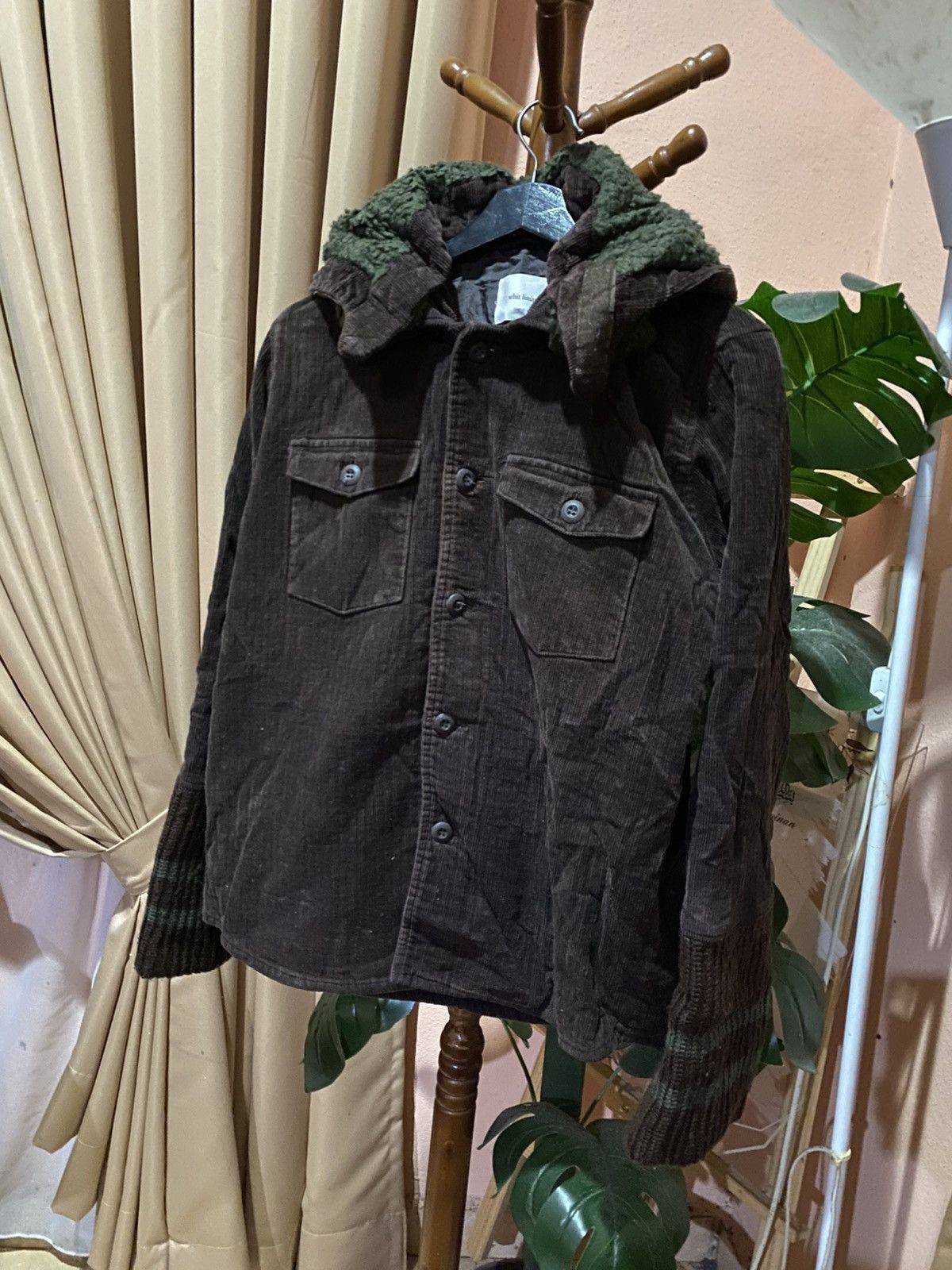 WHIZ LIMITED Brown Corduroy Hooded Jacket with Knit Cuffs & Sherpa Lining Size US M / EU 48-50 / 2 - 3 Thumbnail