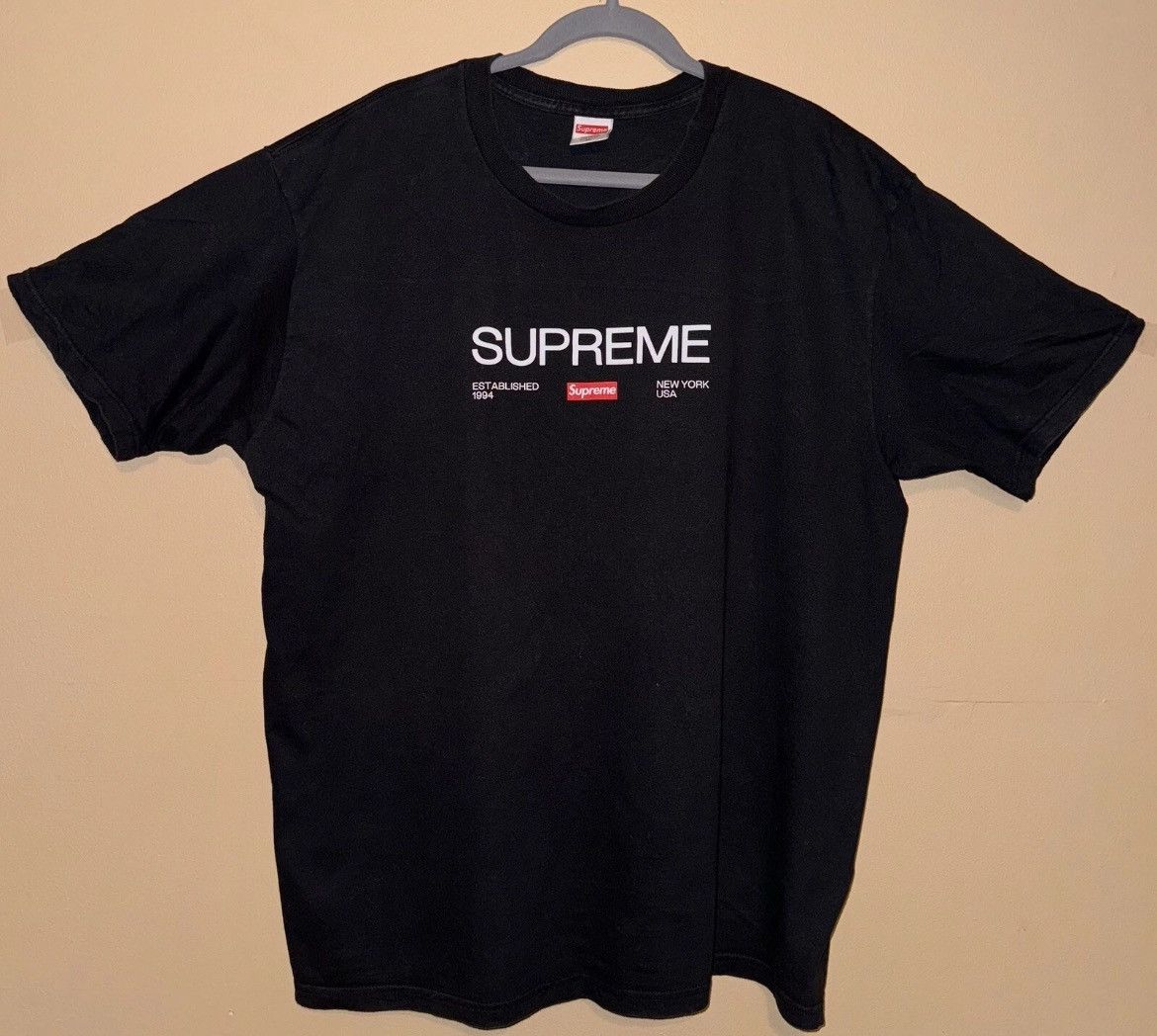 Supreme 2021 Supreme Est. 1994 Tee Black Size Extra Large Size US XL / EU 56 / 4 - 1 Thumbnail