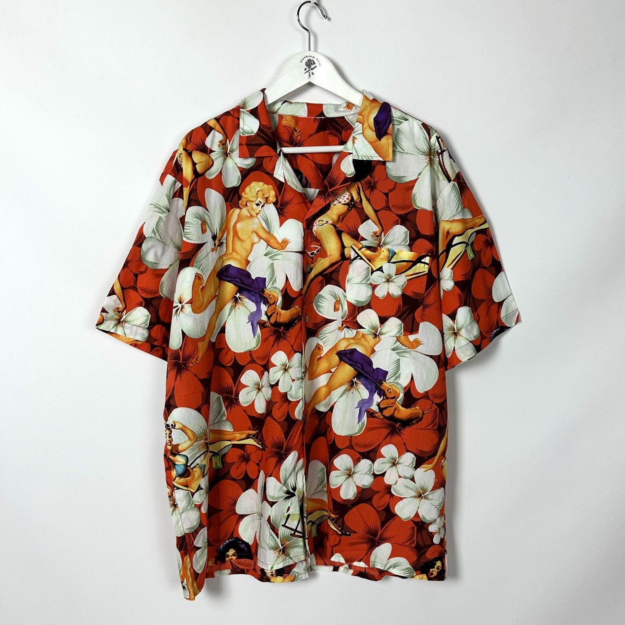 Vintage Vintage 90s Naked Marilyn Monroe monogram hawaiian shirt y2k Size US XXL / EU 58 / 5 - 1 Thumbnail