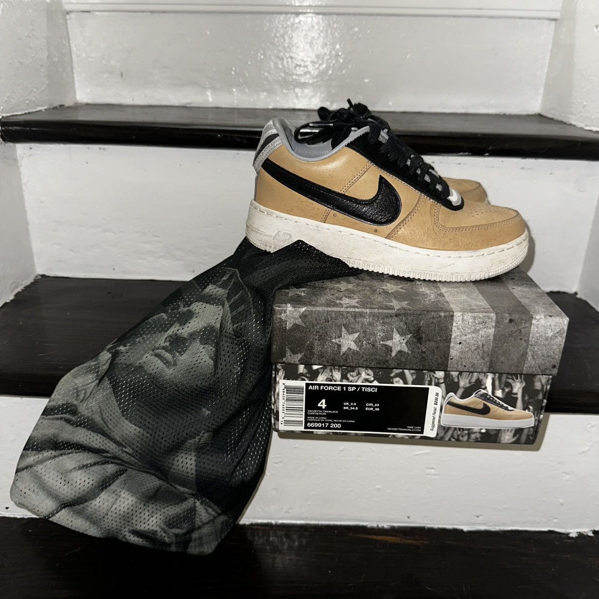 Nike Nike Air Force 1 SP Tisci Vachetta Tan Black M 4 W 5.5 RARE Size US 5.5 / IT 35.5 - 1 Thumbnail
