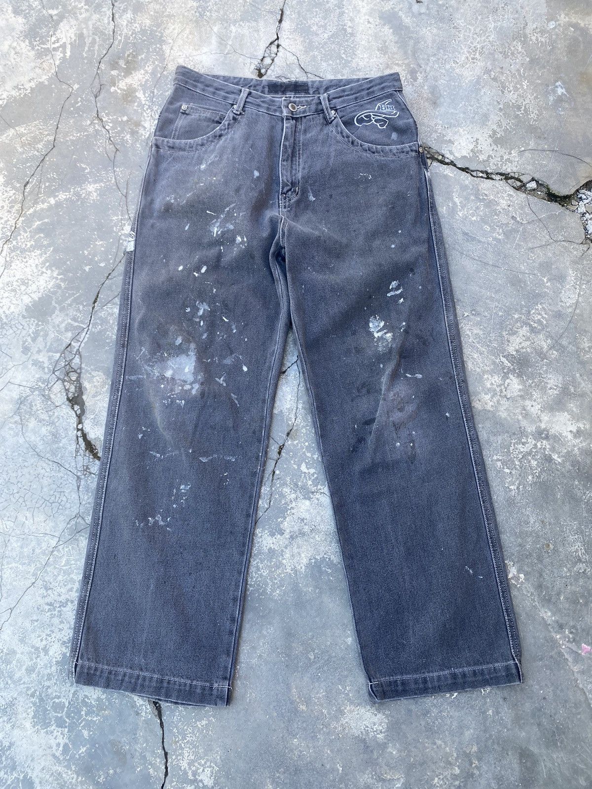 JNCO DISTRESSED PAINT SPLATTER JEANS Size US 30 / EU 46 - 3 Thumbnail