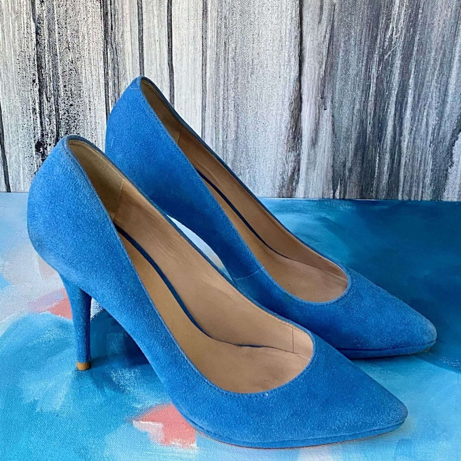 Other Pour La Victoire Blue Suede Heels Pointed Toe 9.5 Size US 9.5 / IT 39.5 - 4 Thumbnail