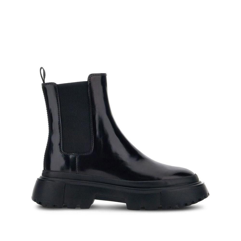 HOGAN BLACK ANKLE BOOT SIZE 35.5