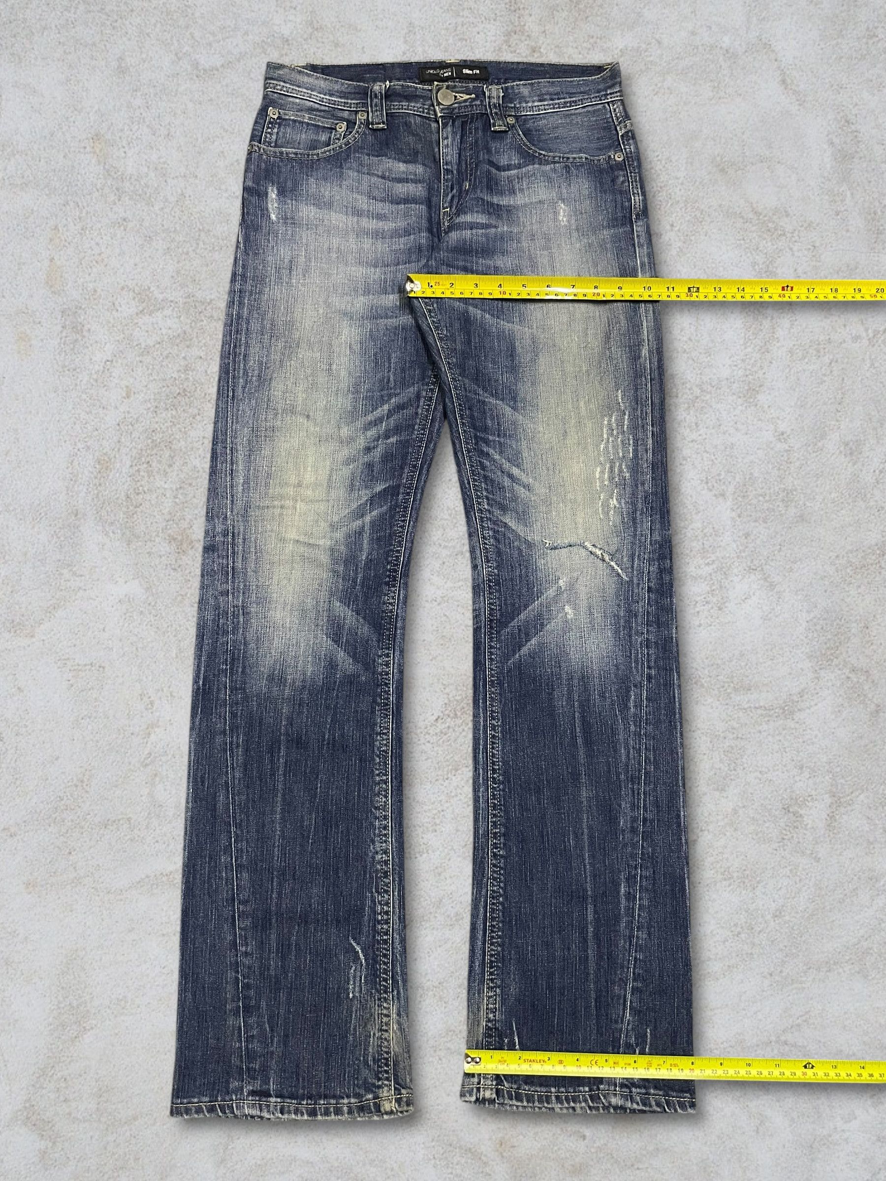 Undercover × Uniqlo Vintage Y2K Uniqlo Twisted Scratch Ripped Washed Men’s Jeans Size US 29 - 14 Thumbnail
