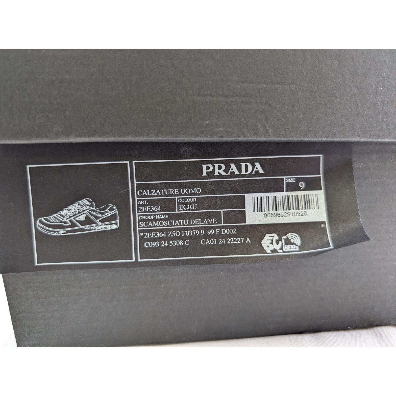 Prada o1rshd1 Downtown Delavé Suede Trainers Sneakers in ecru Size US 10 / EU 43 - 24 Thumbnail