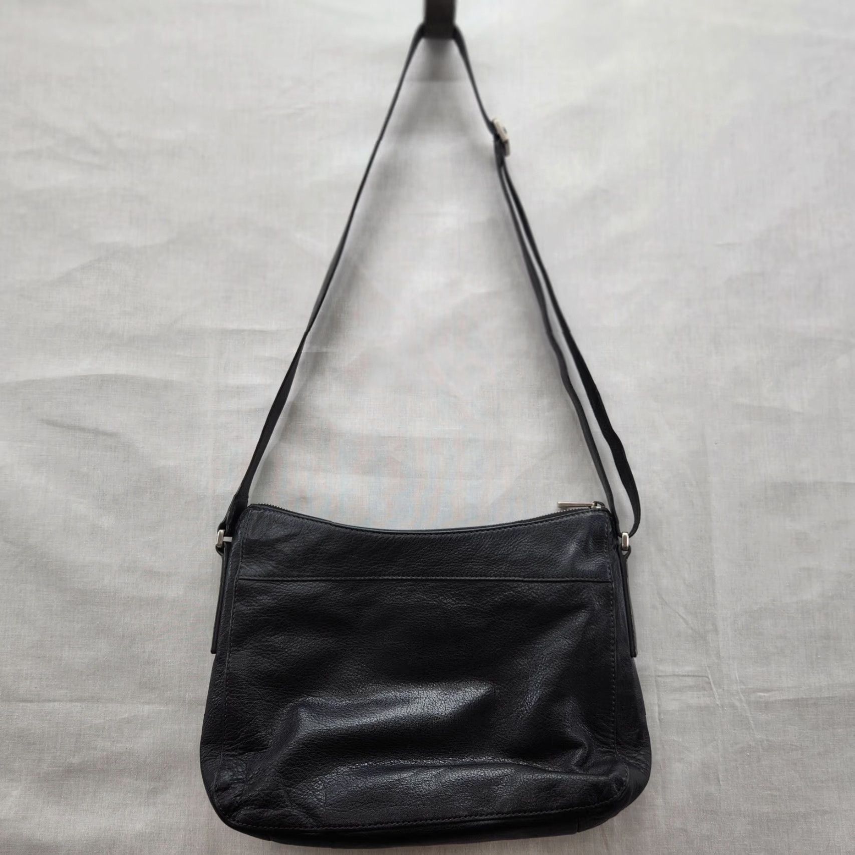 Fossil Fossil Riley Leather Black Crossbody Purse - Genuine Leather, Push Lock, Shoulder Bag, Medium, Women Size ONE SIZE - 6 Thumbnail