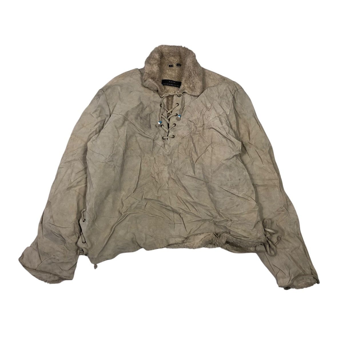 Japanese Brand 🔥VINTAGE GENUINE LEATHER JACKET RAW BLANKET ISSEY MIYAKE Size US M / EU 48-50 / 2 - 1 Thumbnail