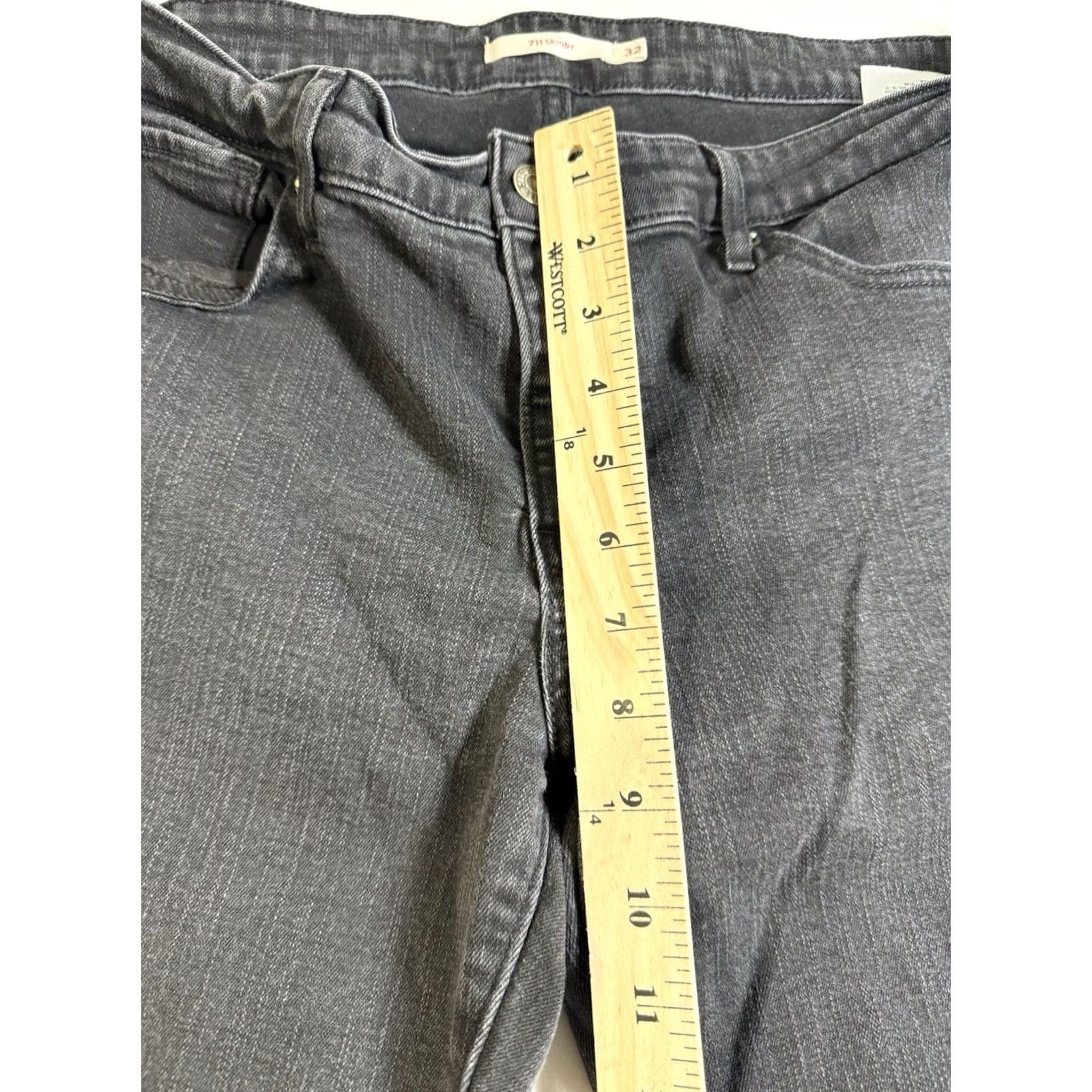 Levi's Levi's 711 Skinny Jeans Women Gray Black Denim 32x30 Mid Rise 5-Pocket 90s Preppy Women Mens (adjust as applicable) Size 24" / US 00 / IT 34 - 4 Thumbnail