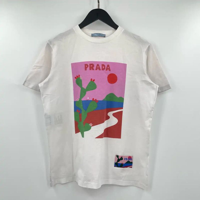 Prada Prada Summer White Cotton Short Sleeve T-Shirt Size US S / EU 44-46 / 1 - 1 Thumbnail