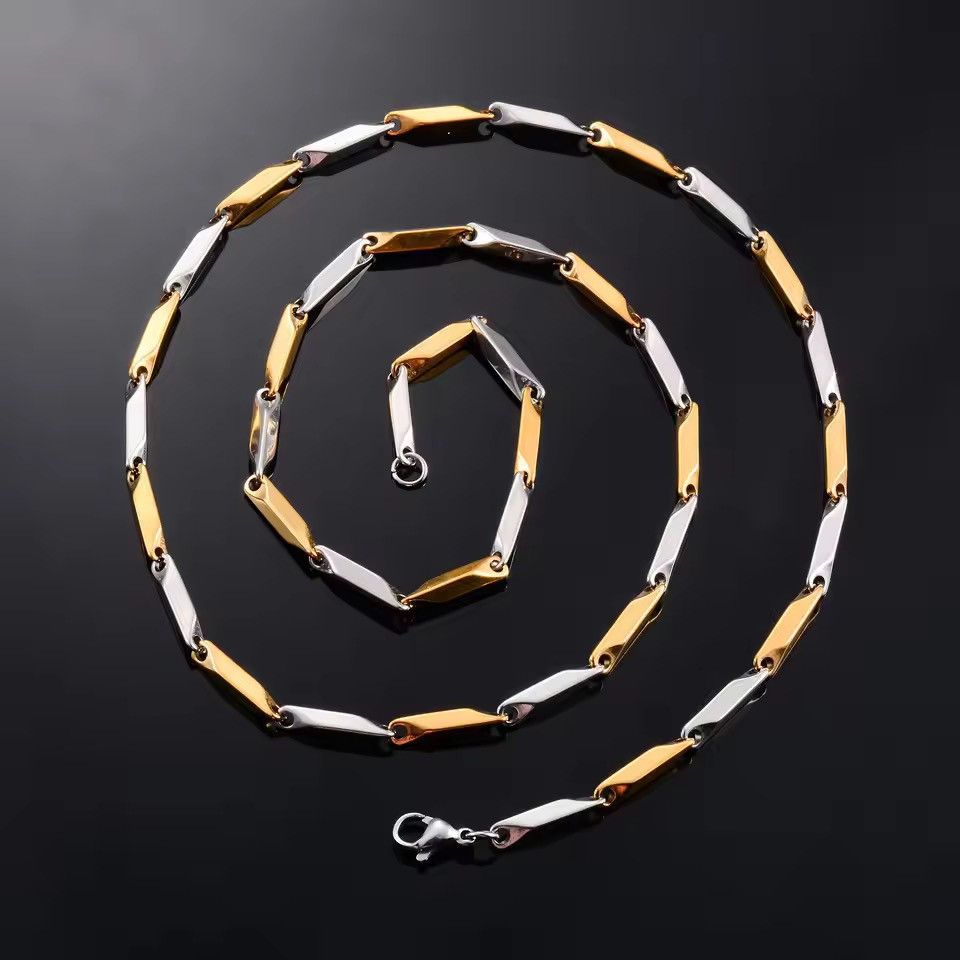 Japanese Brand 2.5mm + 55 cm Sharp Chain –Solid Gold Silver Color Finish Size ONE SIZE - 7 Thumbnail