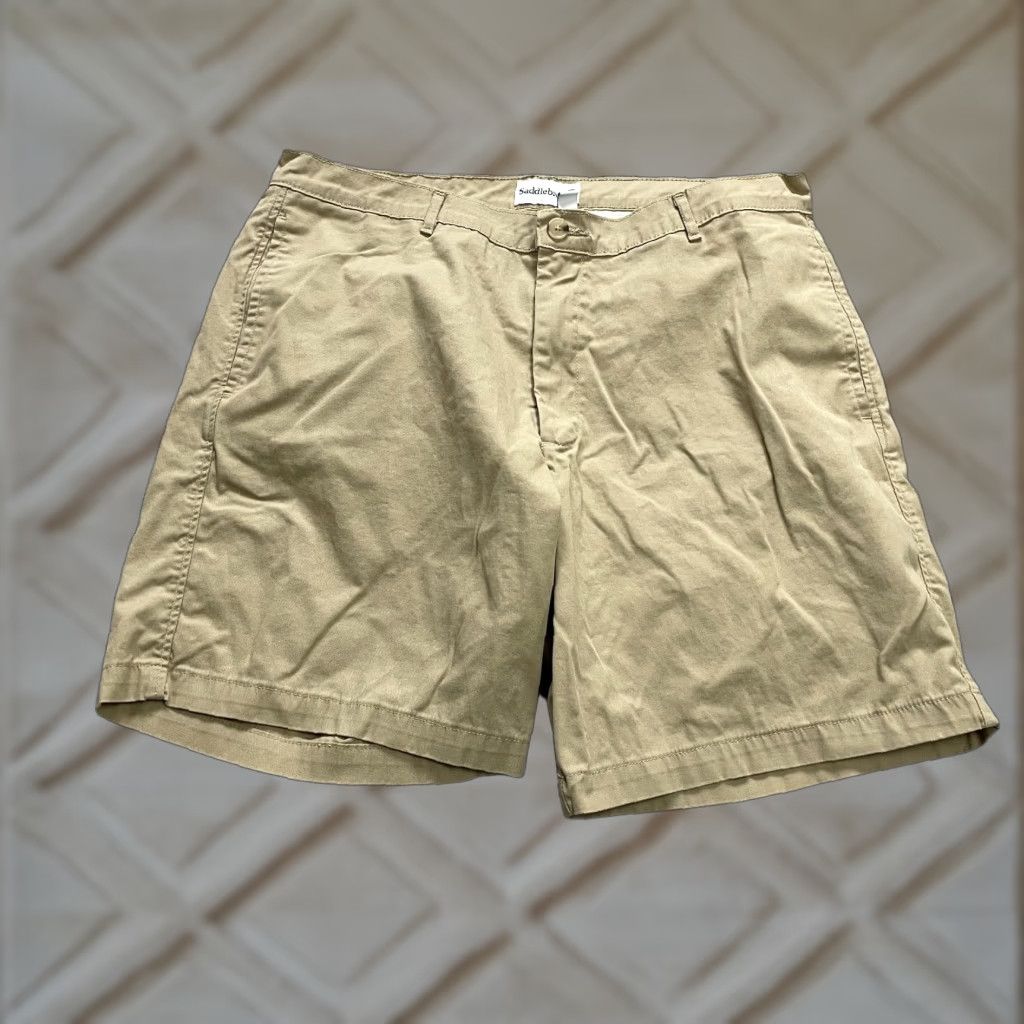 Vintage Saddlebred Chino Shorts Womens 38 W Brown Cotton Casual Bermuda 8" Inseam Womens Size 25" / US 0 / IT 36 - 1 Thumbnail