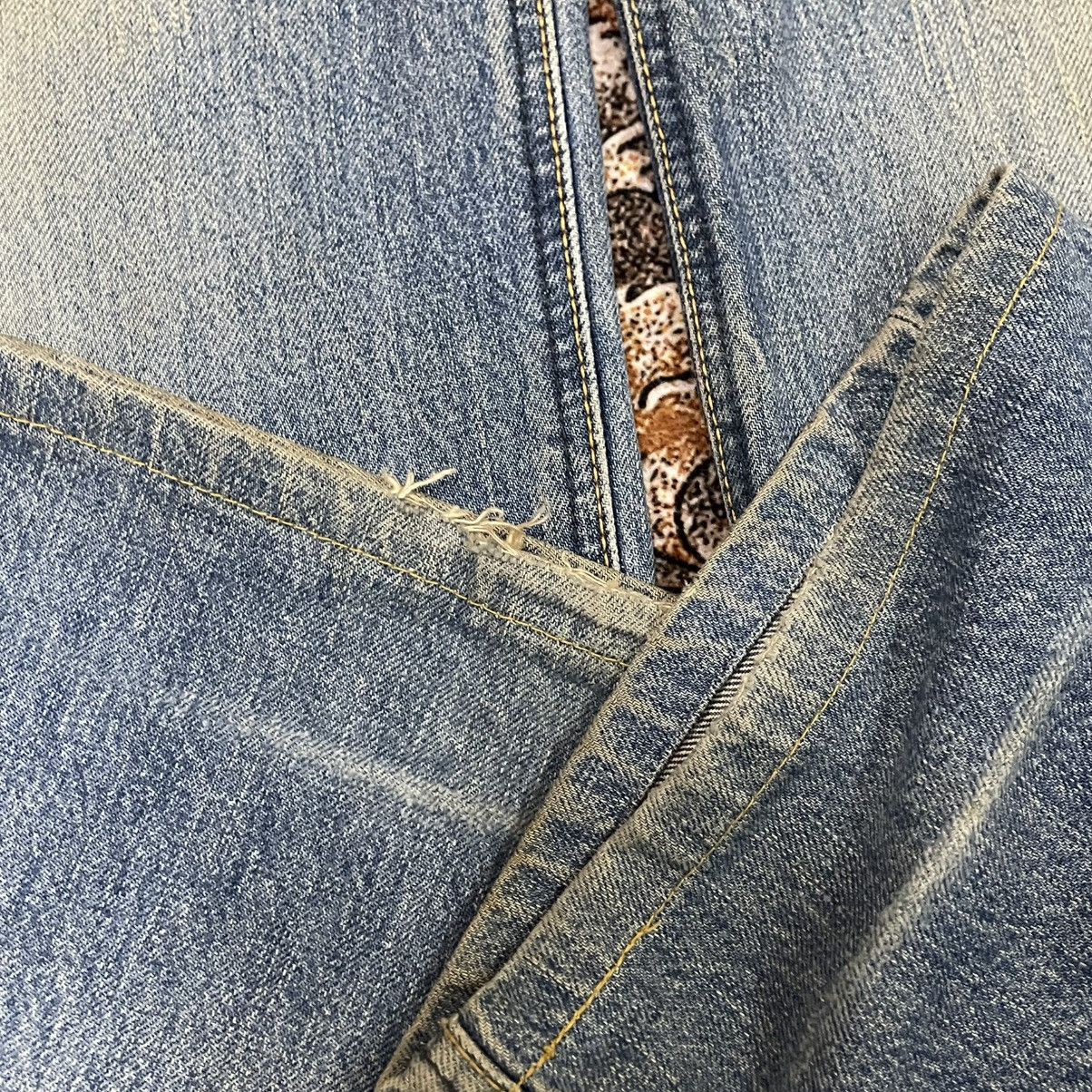 Lee 🔥Vintage Lee Riders Washed Ripped Distress Selvedge Jeans Size US 31 - 7 Thumbnail