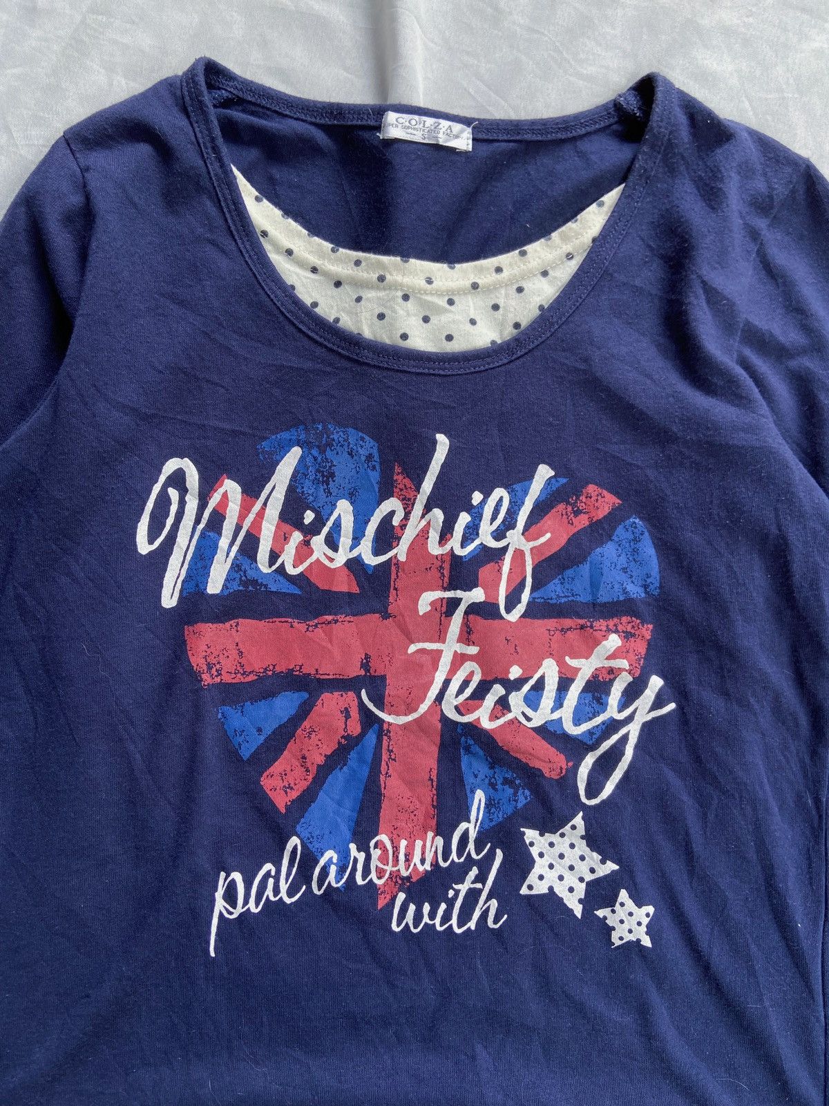 Japanese Brand MISCHIEF FEISTY DOUBLE LAYER COLZA LONG SLEEVE Size US S / EU 44-46 / 1 - 4 Thumbnail