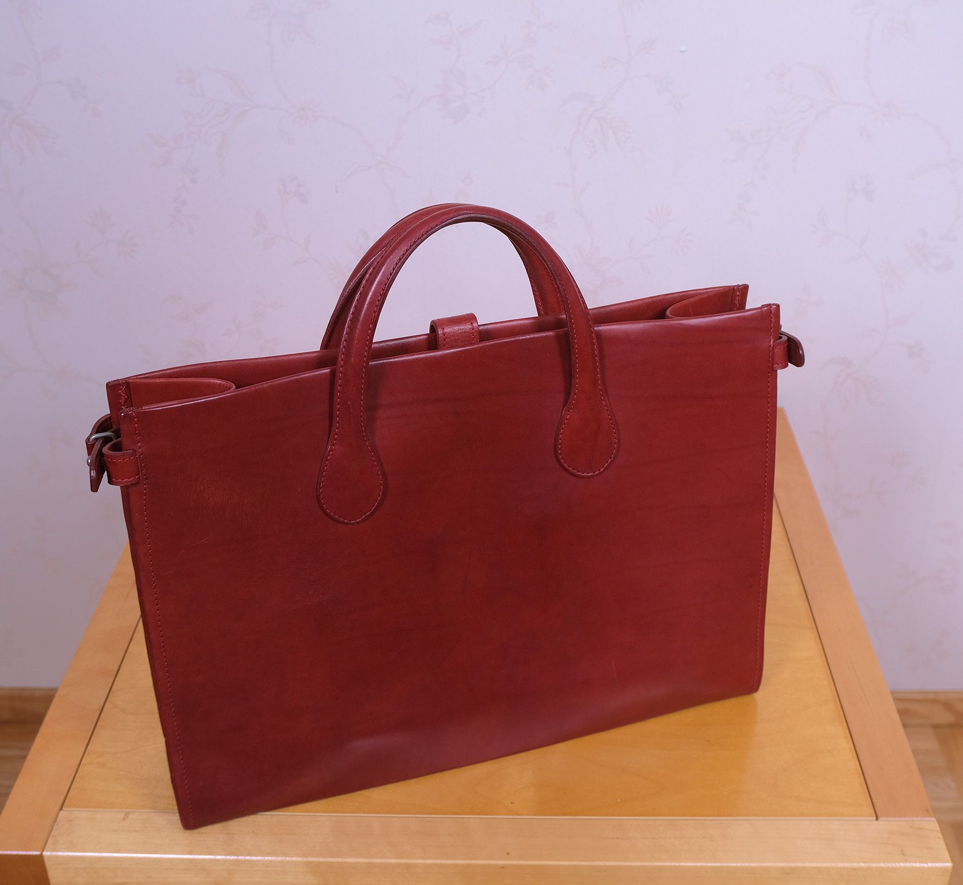 Bill Amberg Studio Bill Amberg, Red Brown Briefcase, Made in England,RRP 1128 e Size ONE SIZE - 3 Thumbnail