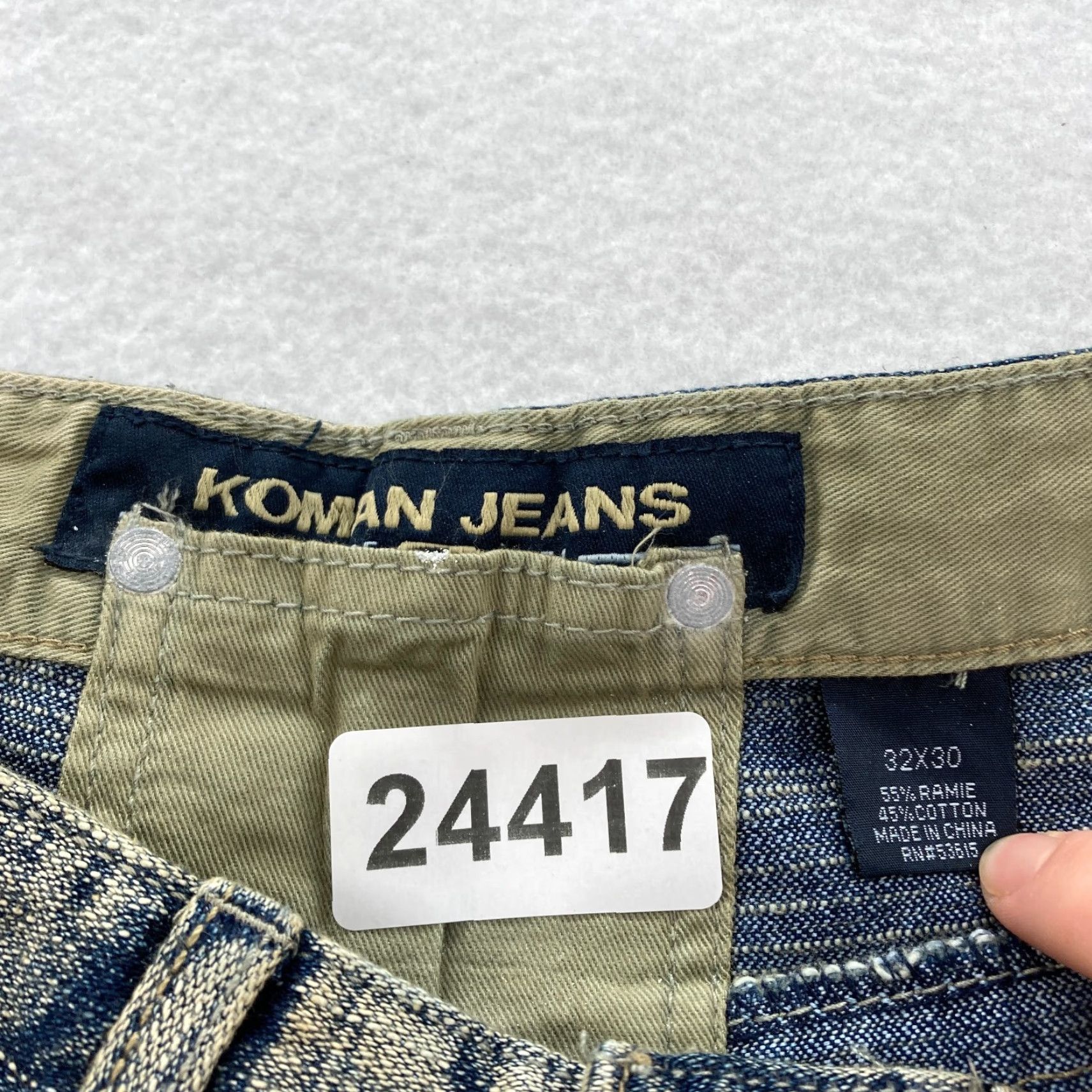 Denime VINTAGE Koman Jeans Mens 32x30 Relaxed Straight Blue Denim Flap Pocket Y2K NWT Size US 32 / EU 48 - 7 Thumbnail