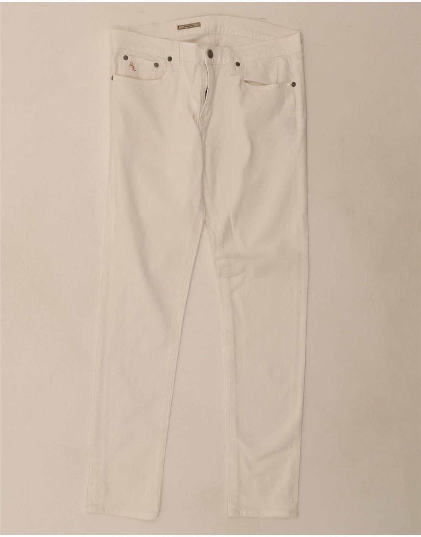 Ralph Lauren Womens Skinny Jeans W30 L30 White Cotton Size 42" / US 20 - 1 Thumbnail