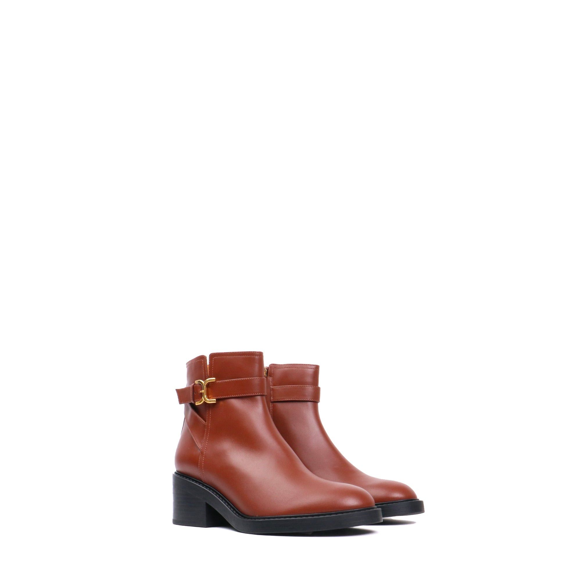 Chloe CHLOÉ - Marcie ankle boots with Chloé buckles in brown leather (T41) Size US 10 / IT 40 - 1 Thumbnail